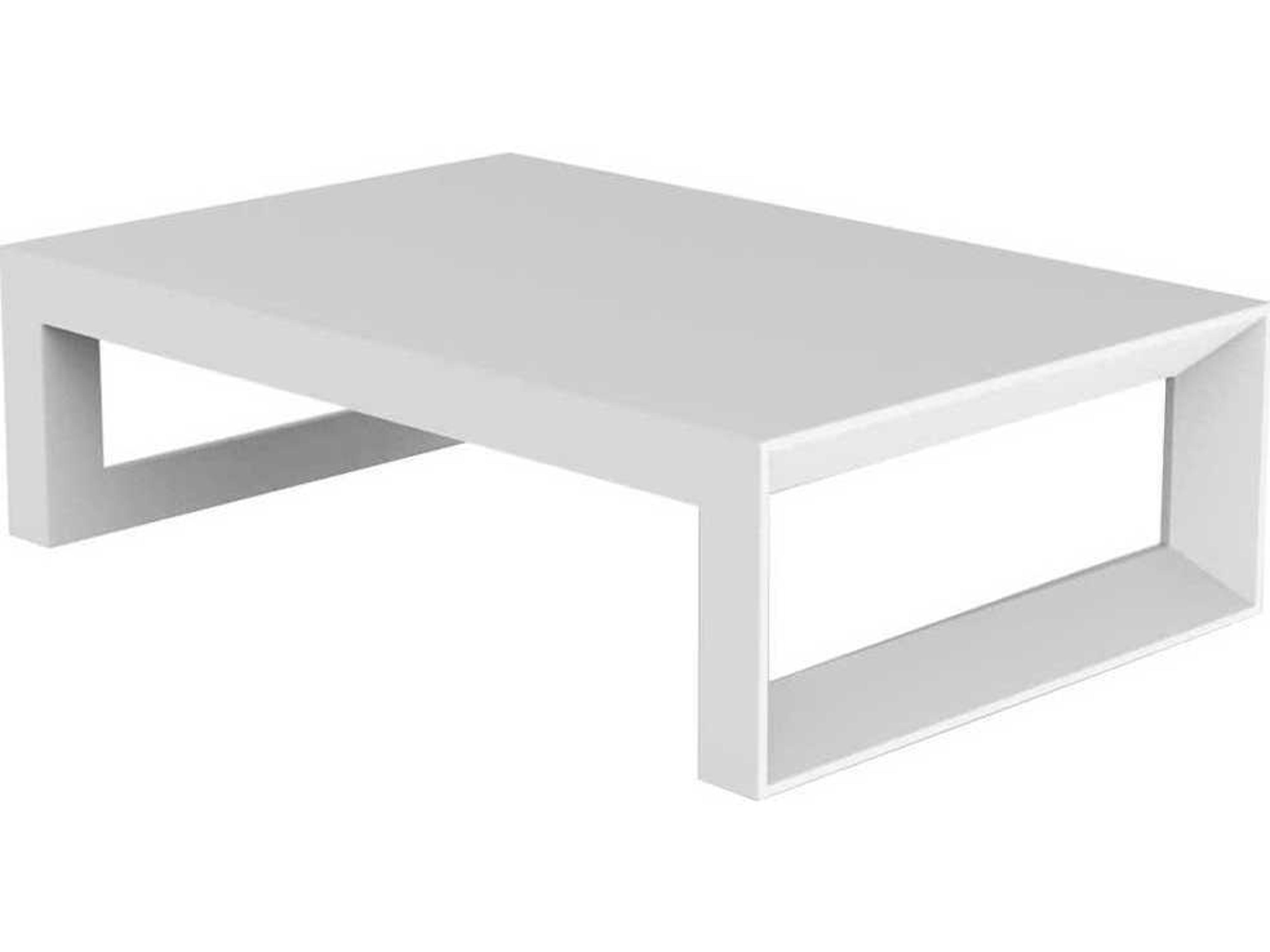 Frame White Matte Resin Rectangular Coffee Table