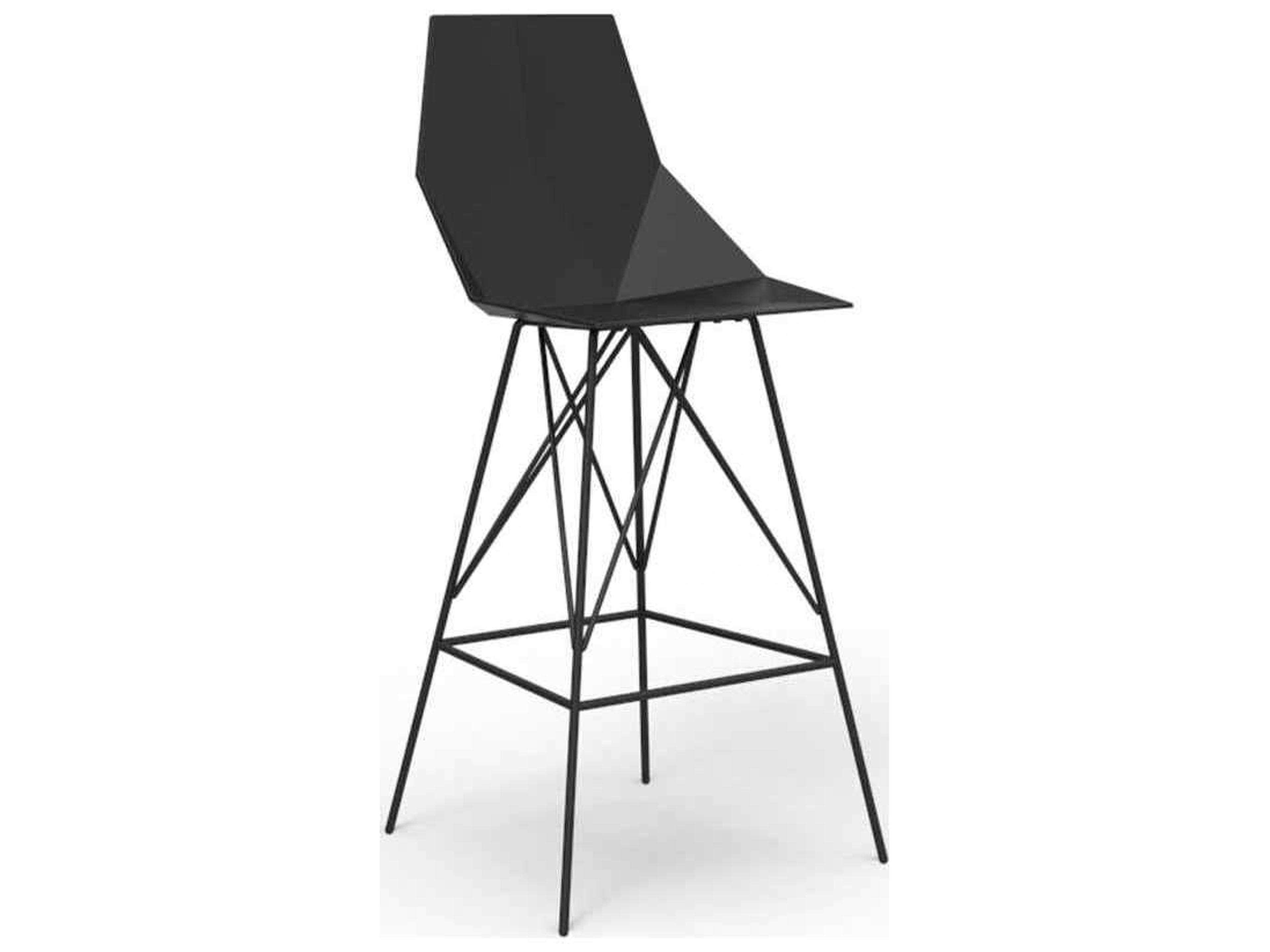 Faz Black Matte Resin Bar Stool Set of 4