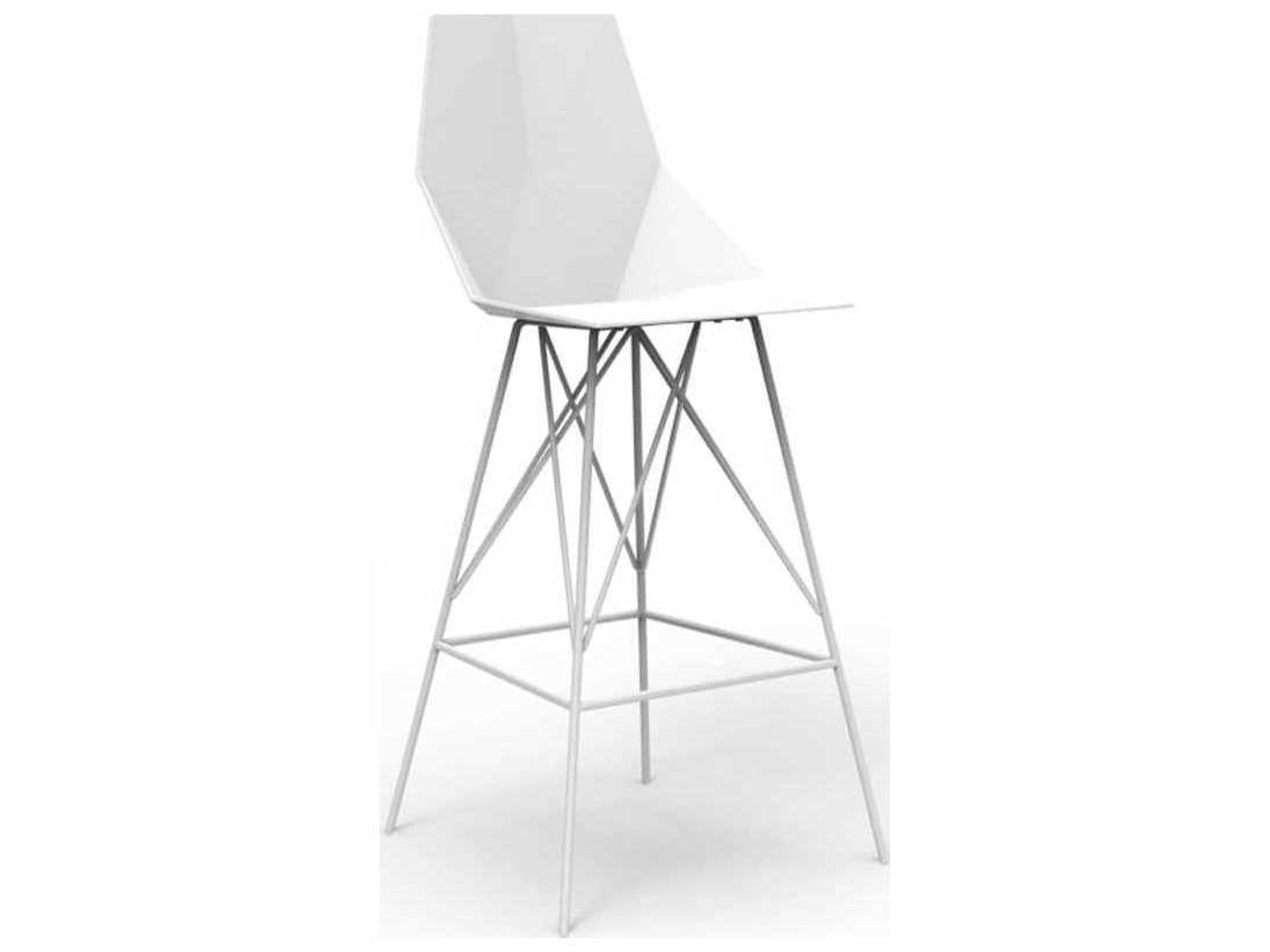Faz White Matte Resin Bar Stool Set of 4