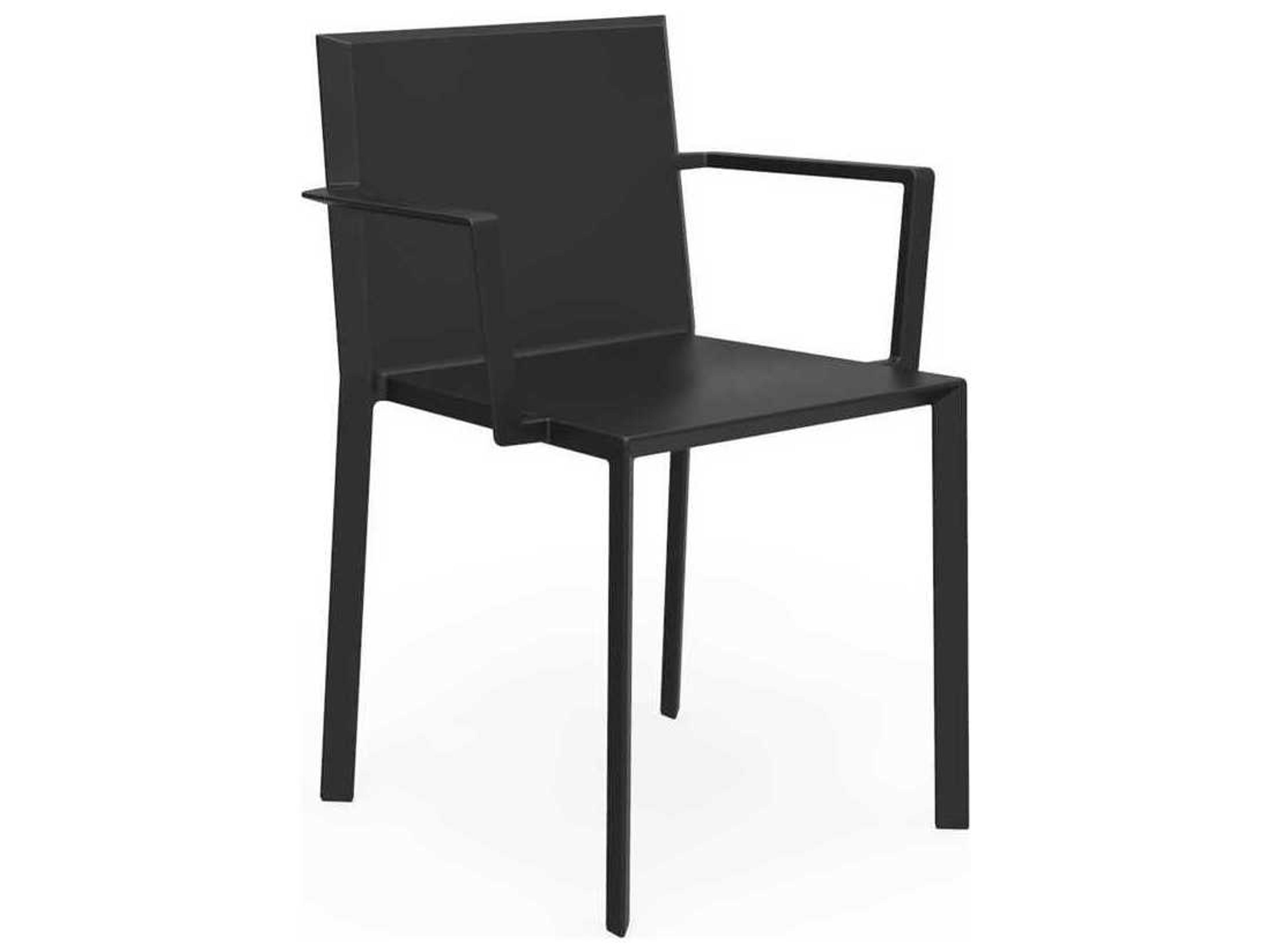 Quartz Black Matte Resin Dining Chair Set of 4