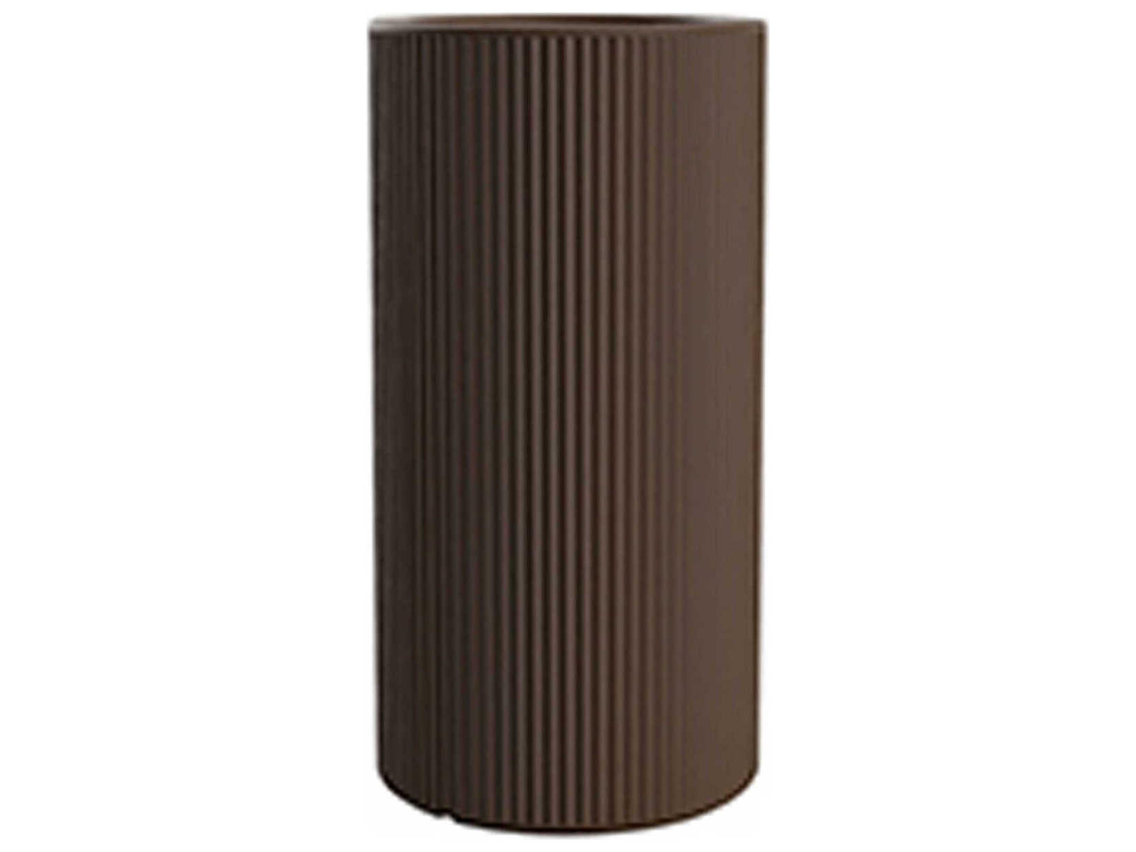 Vondom Outdoor Gatsby Tall Cylinder Planter x H Basic Brown