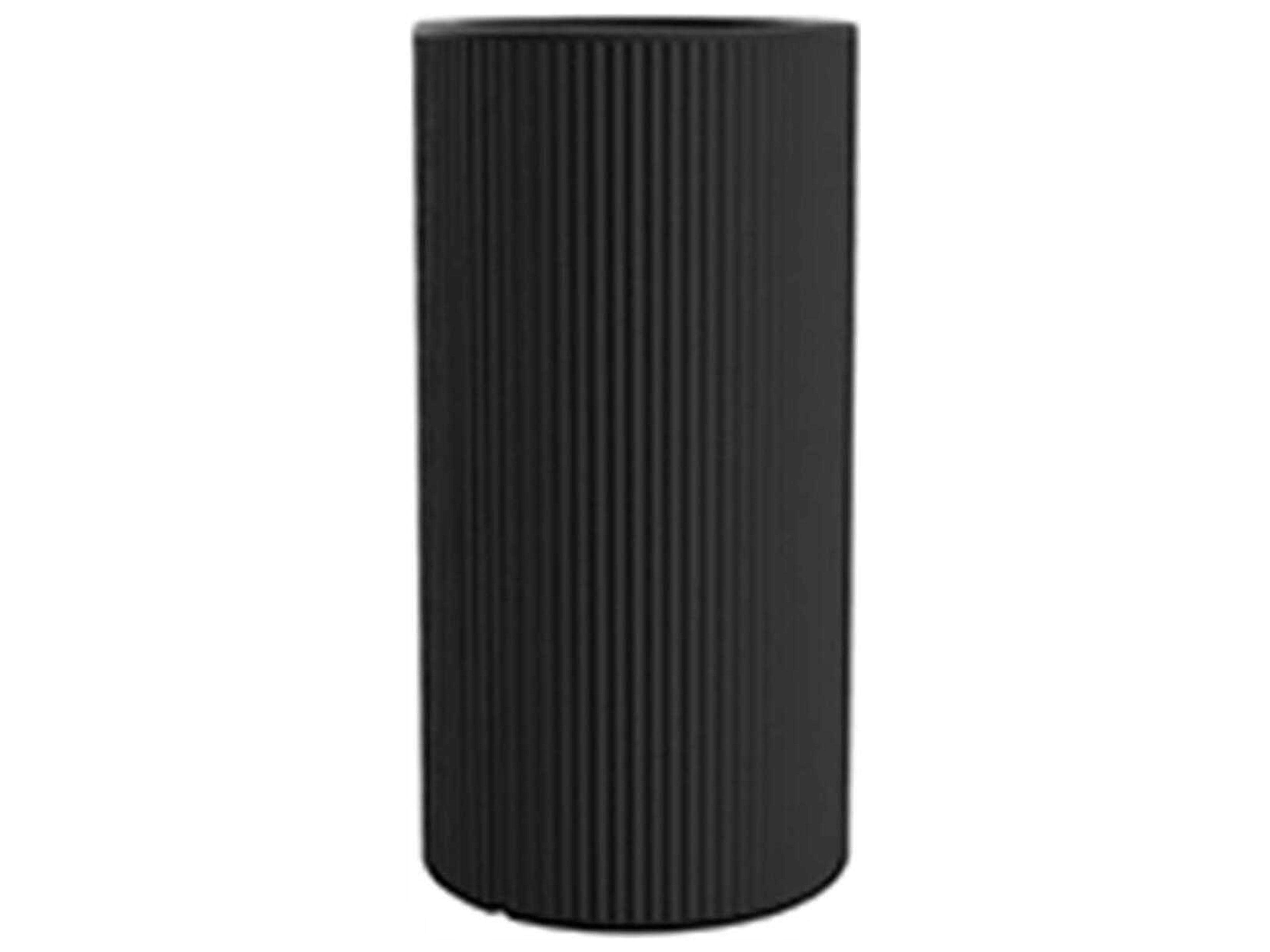 Vondom Outdoor Gatsby Tall Cylinder Planter x H Basic Black