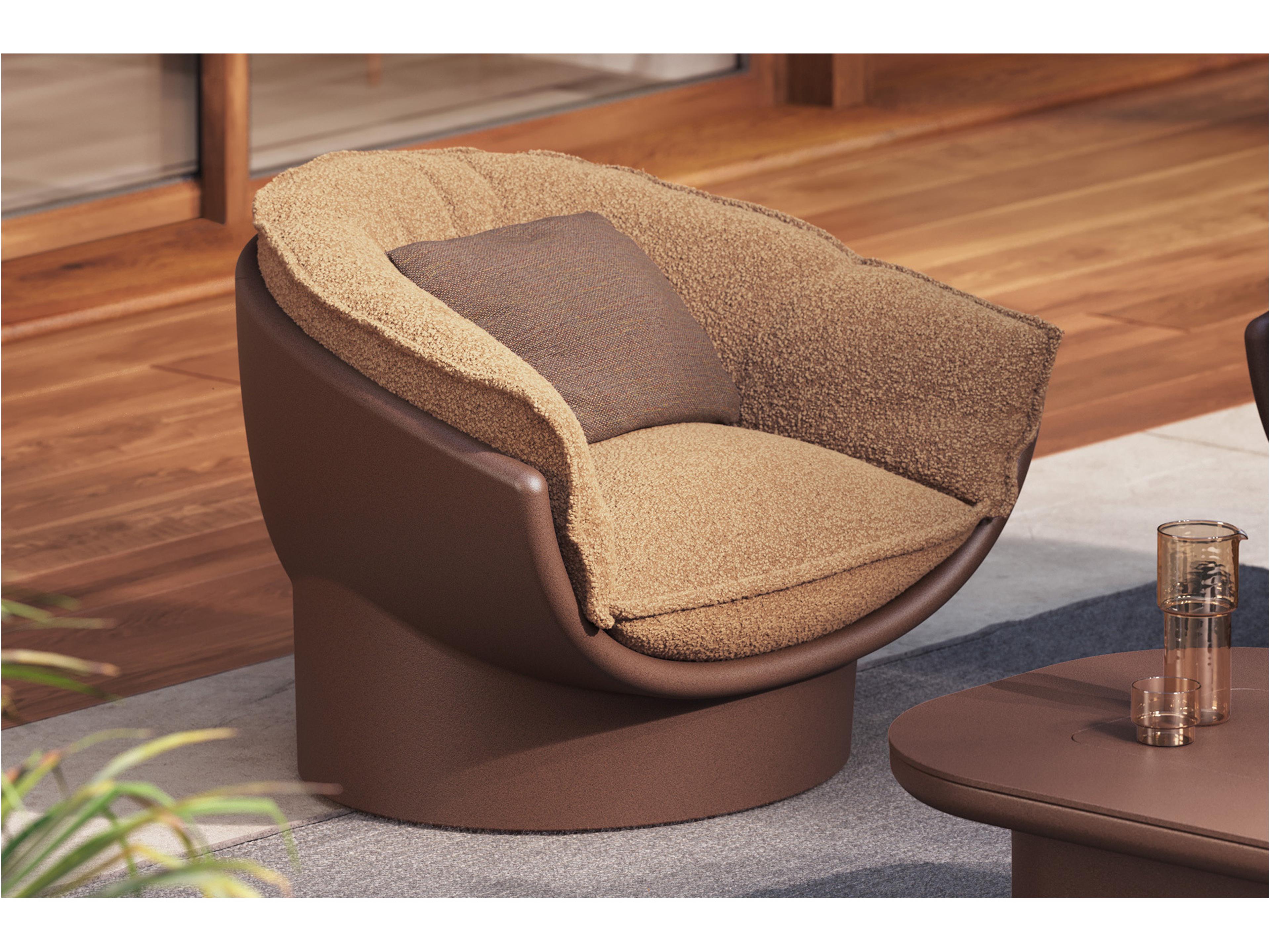 Vondom Outdoor Luna Brown Polypropylene Cushion Lounge Chair