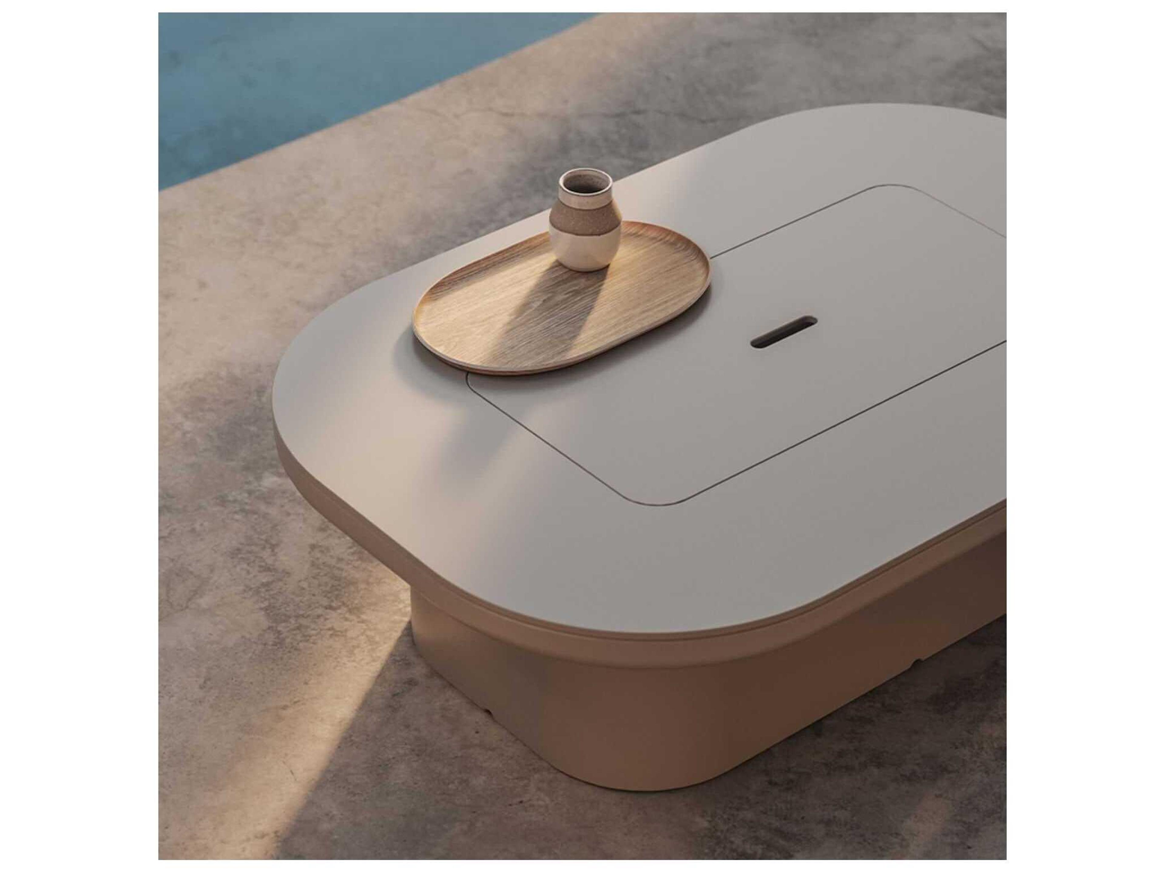 Vondom Outdoor Luna Coffee Table With Storage Ecru