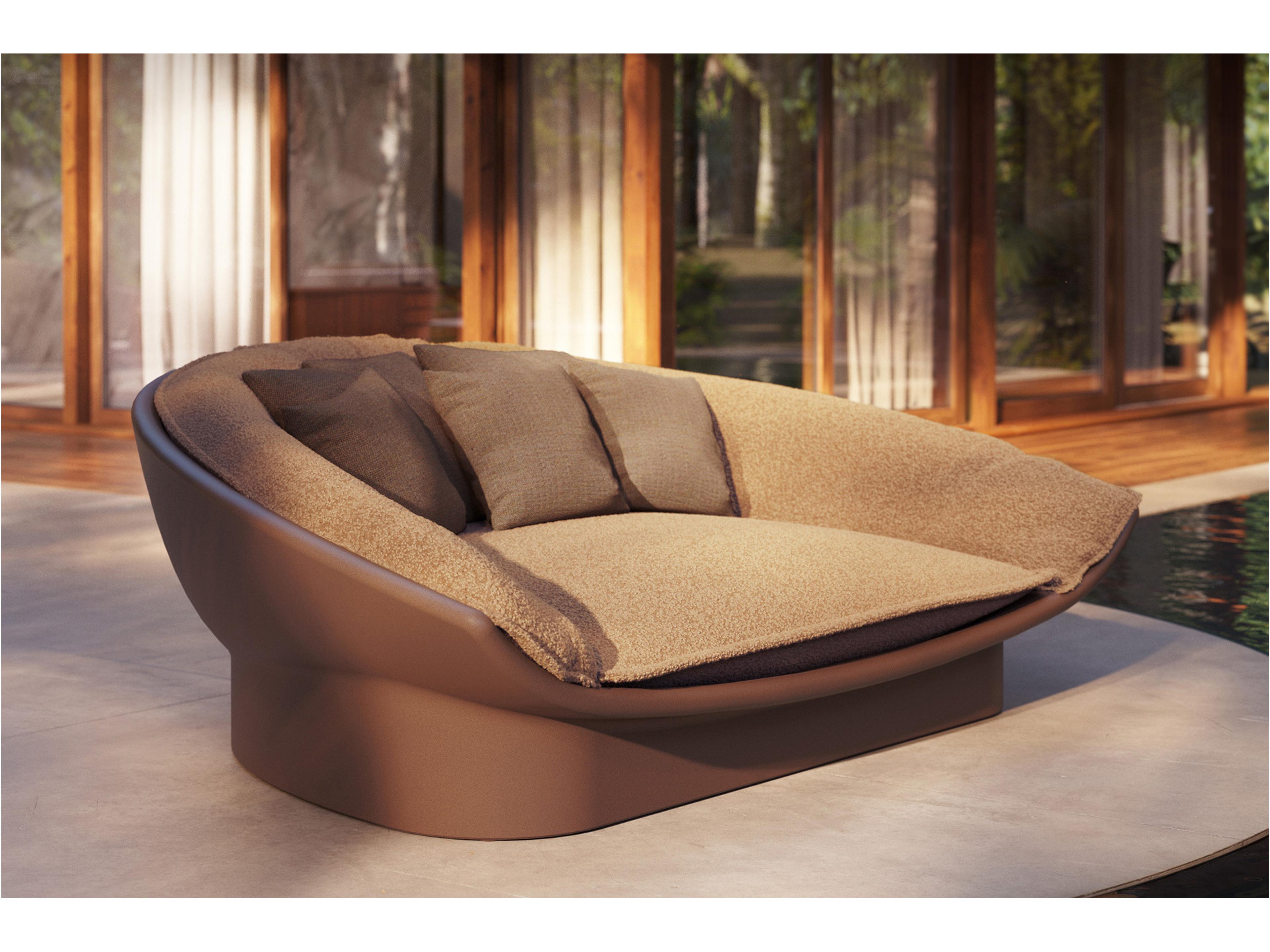 Vondom Outdoor Lune Brown Polypropylene Cushion Lounge Bed