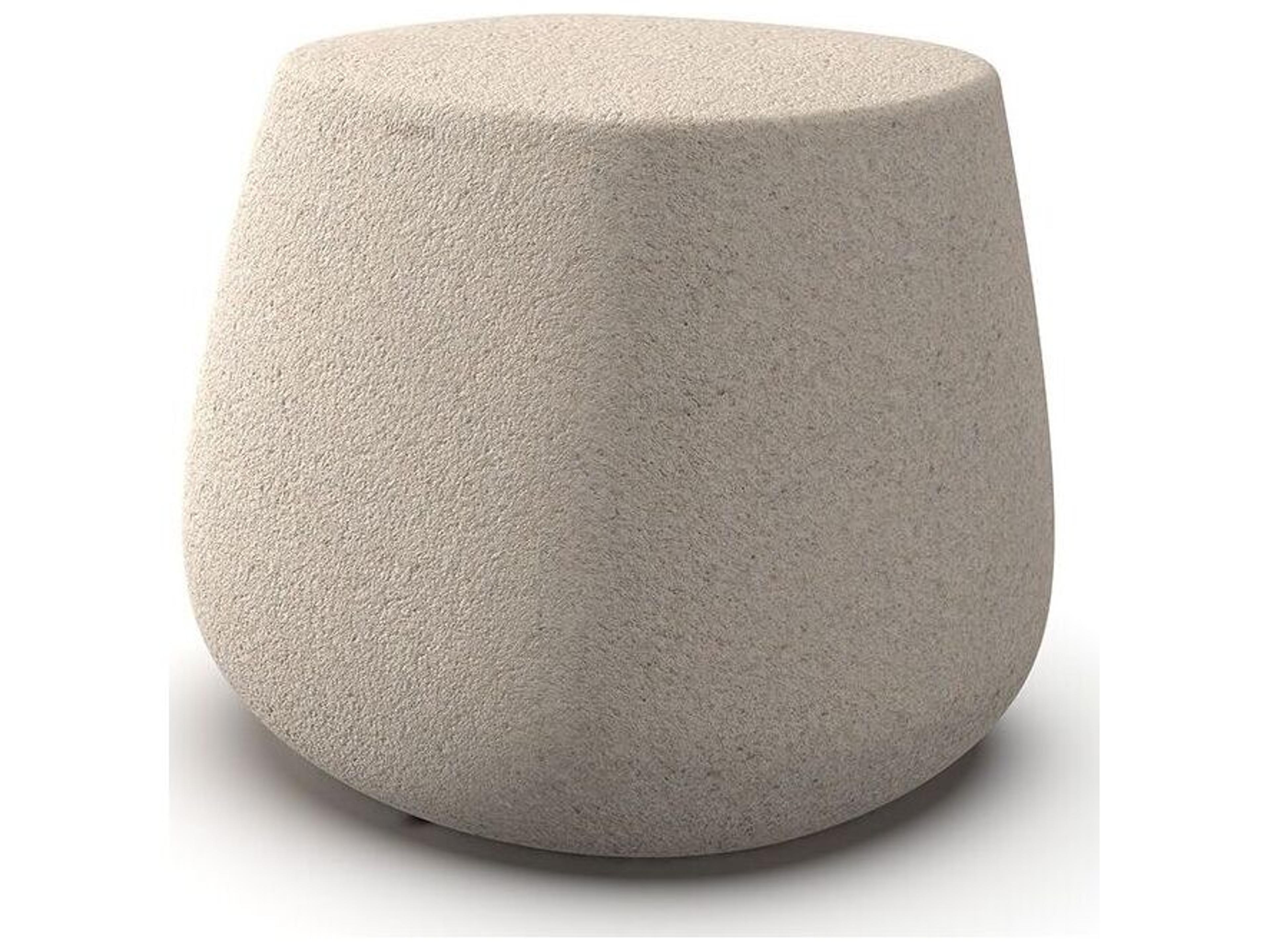 Stone Granite Cream Resin Ottoman