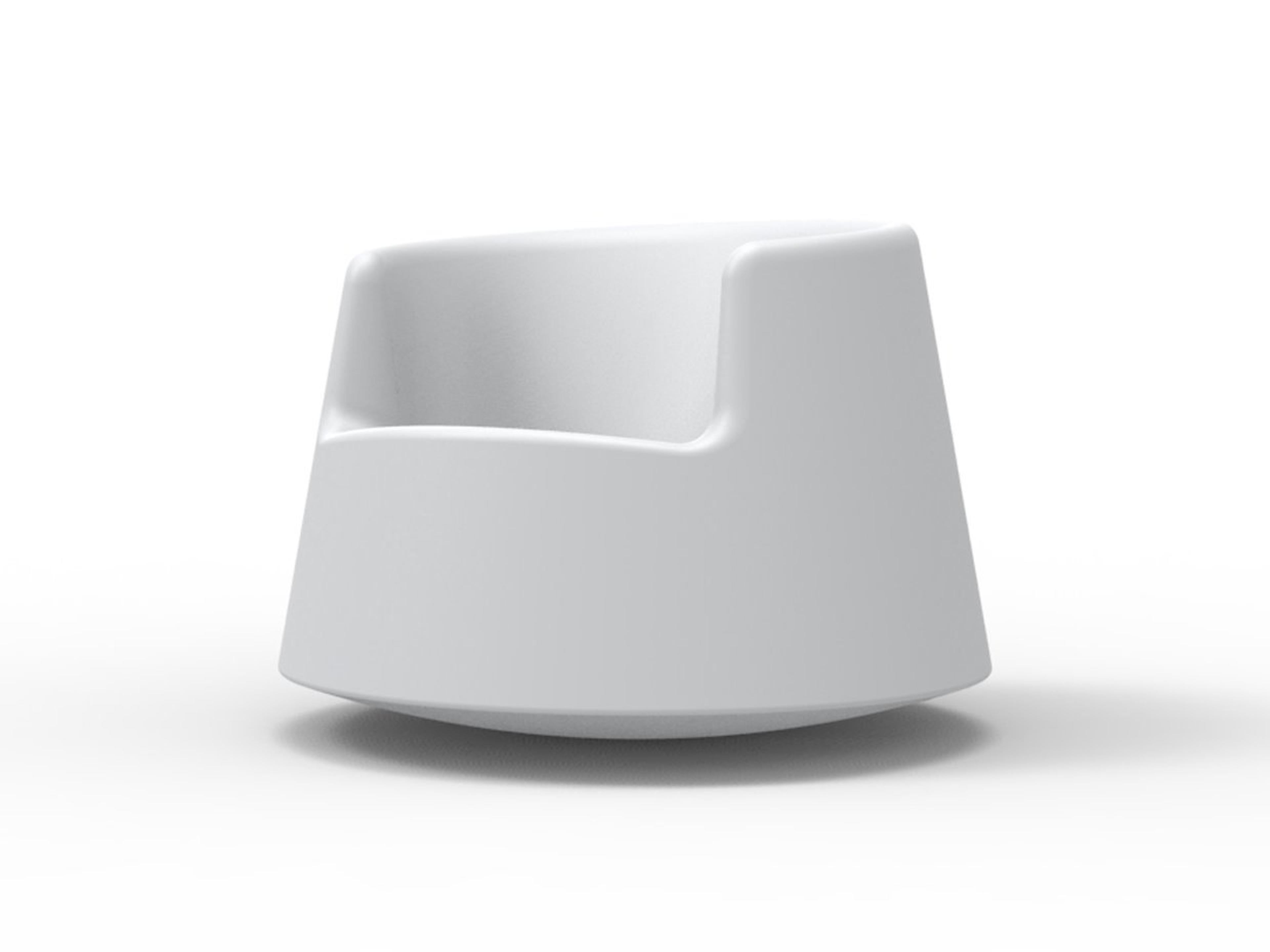 Roulette White Matte Resin Lounge Chair