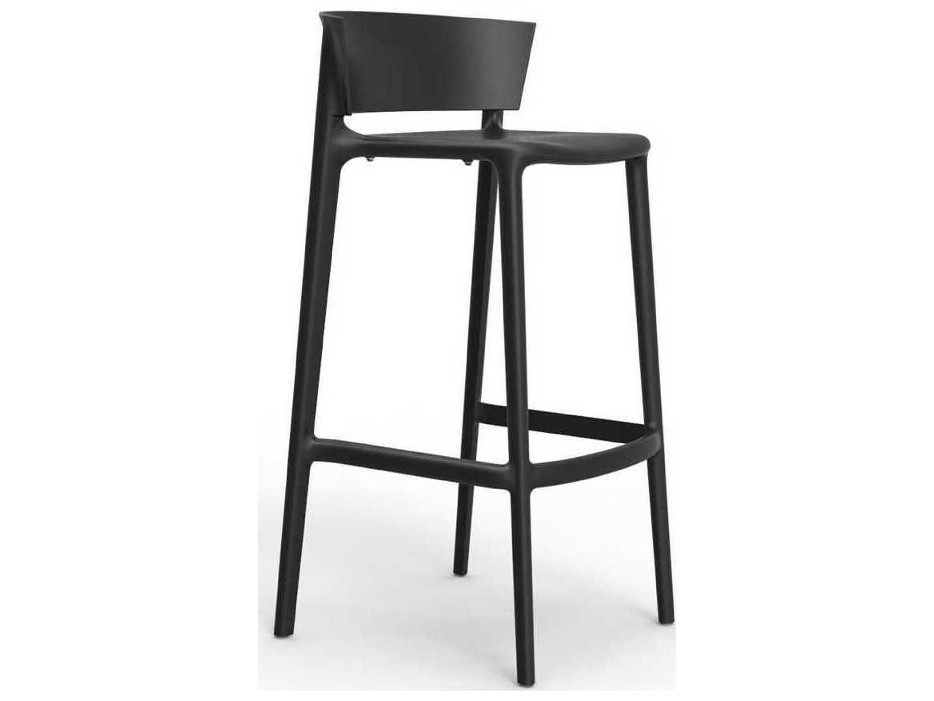 Africa Black Matte Resin Bar Stool Set of 4