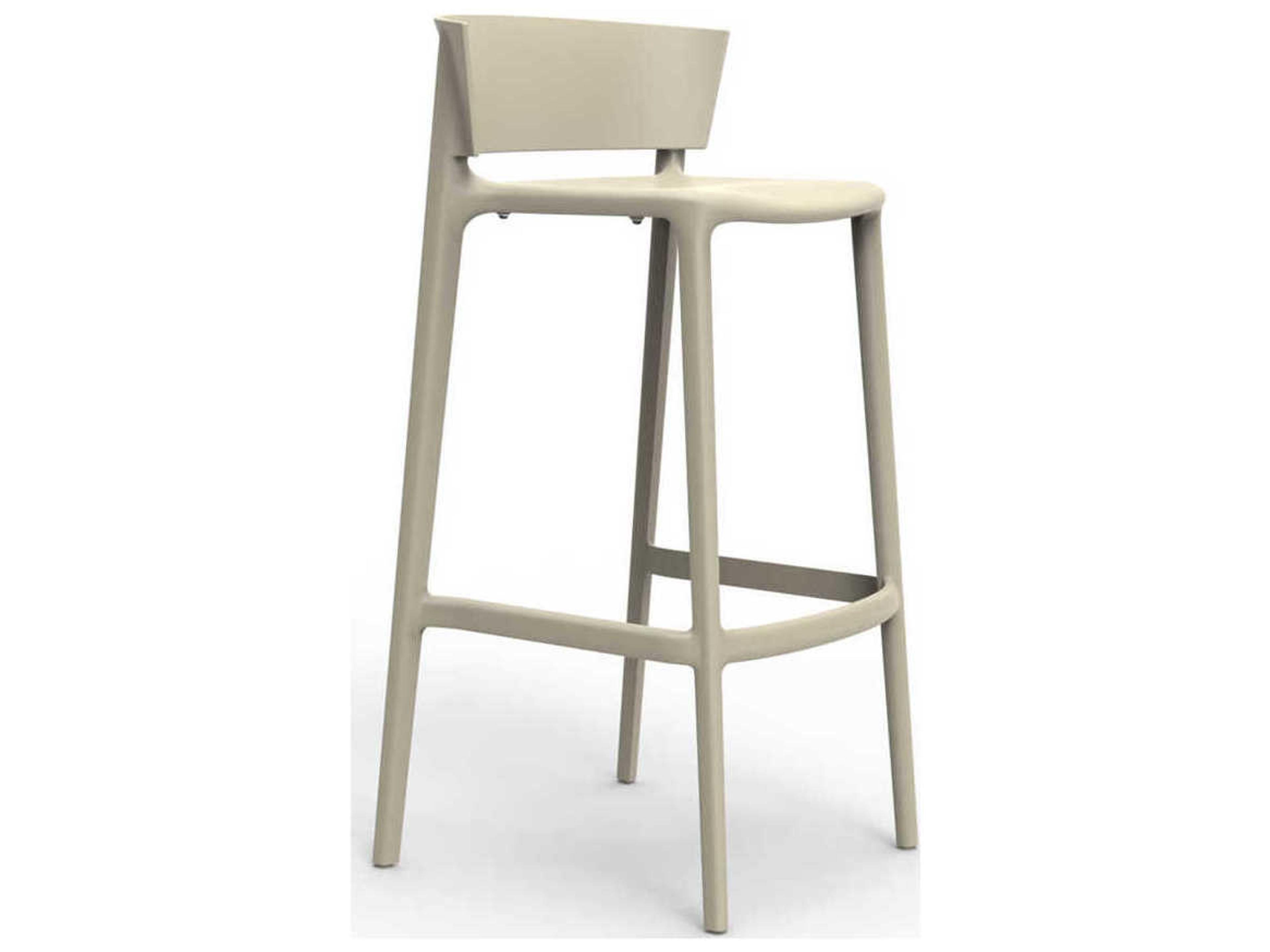 Africa Ecru Matte Resin Bar Stool Set of 4