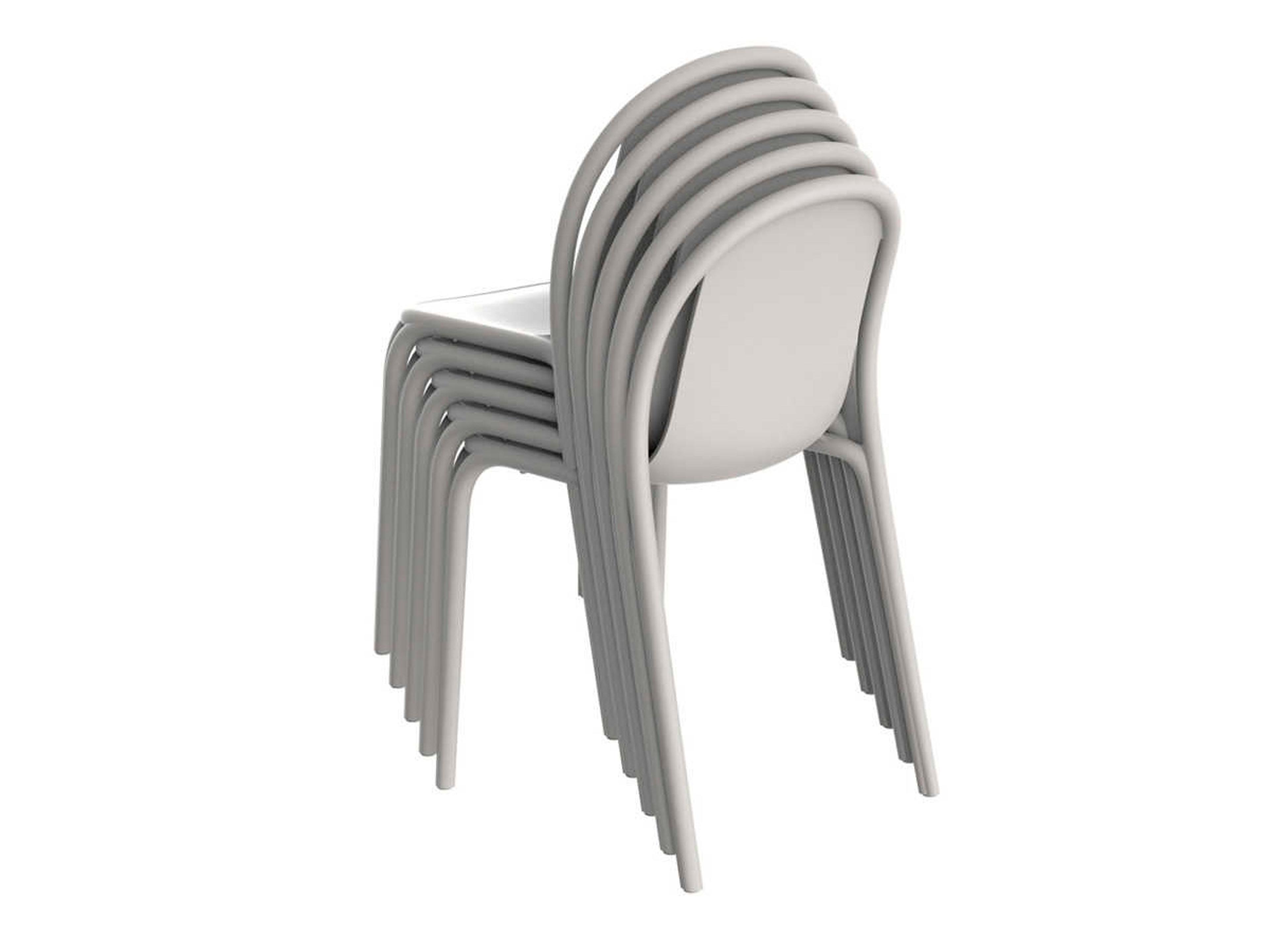 Vondom Outdoor Brooklyn Ecru Matte Resin Dining Chair Set of 4