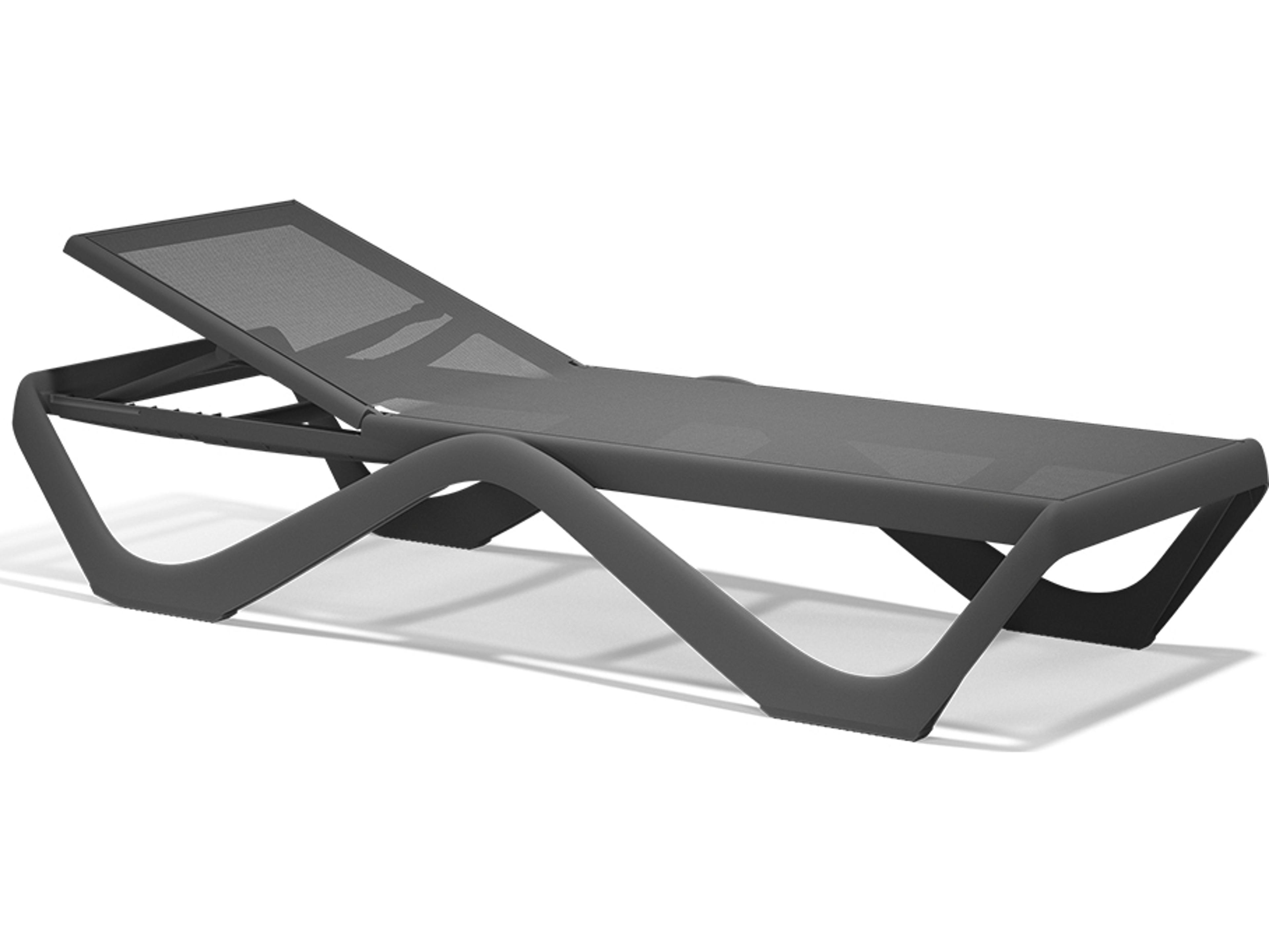 Love Anthracite Polypropylene Sling Chaise Lounge (Set of 2)