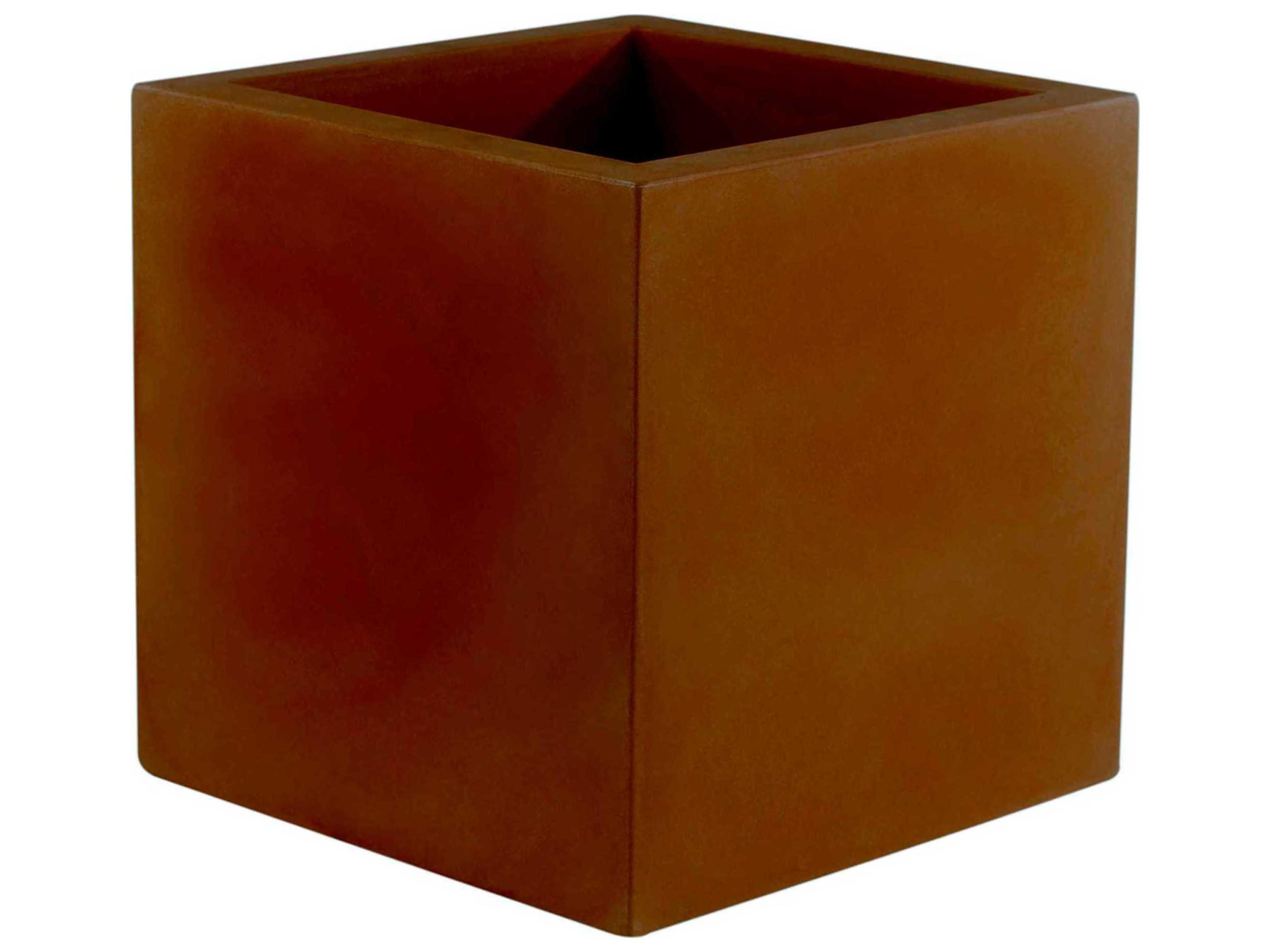 Studio Cube Planter 11.75H Basic Brown