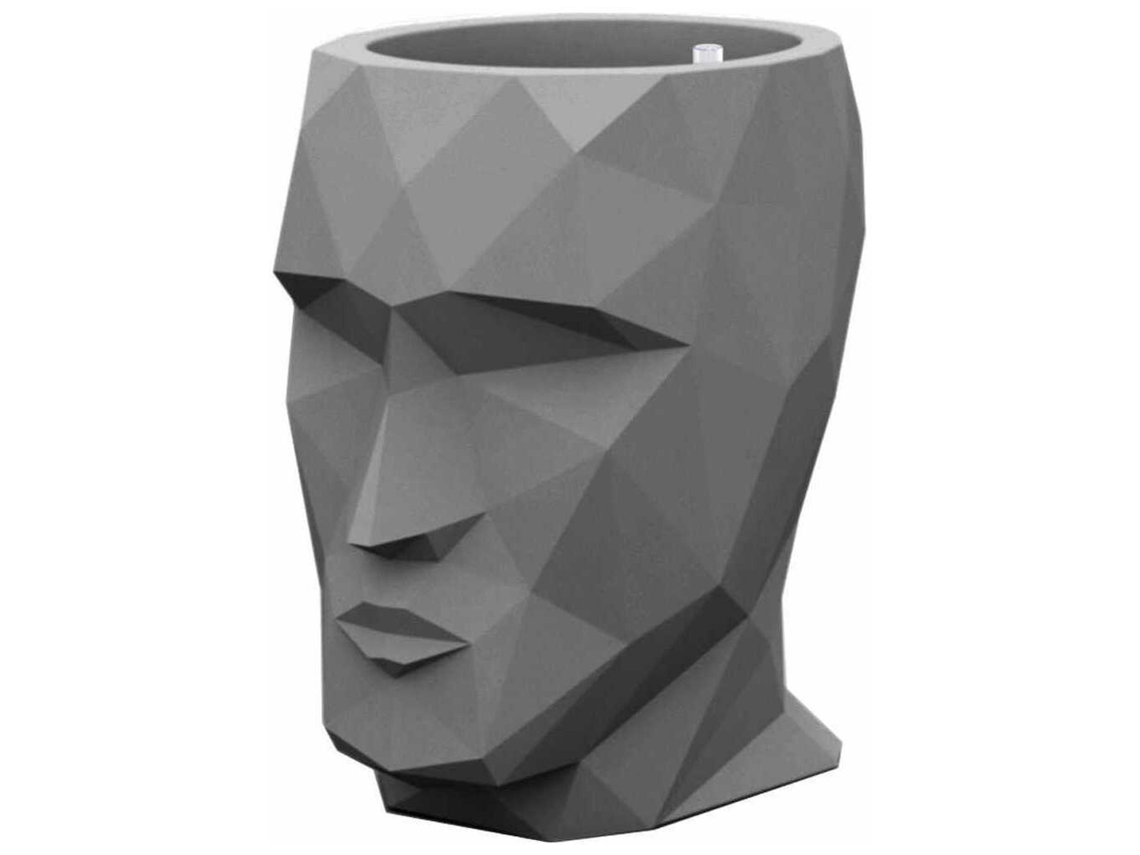Adan Planter Anthracite Faceted Modern Pot