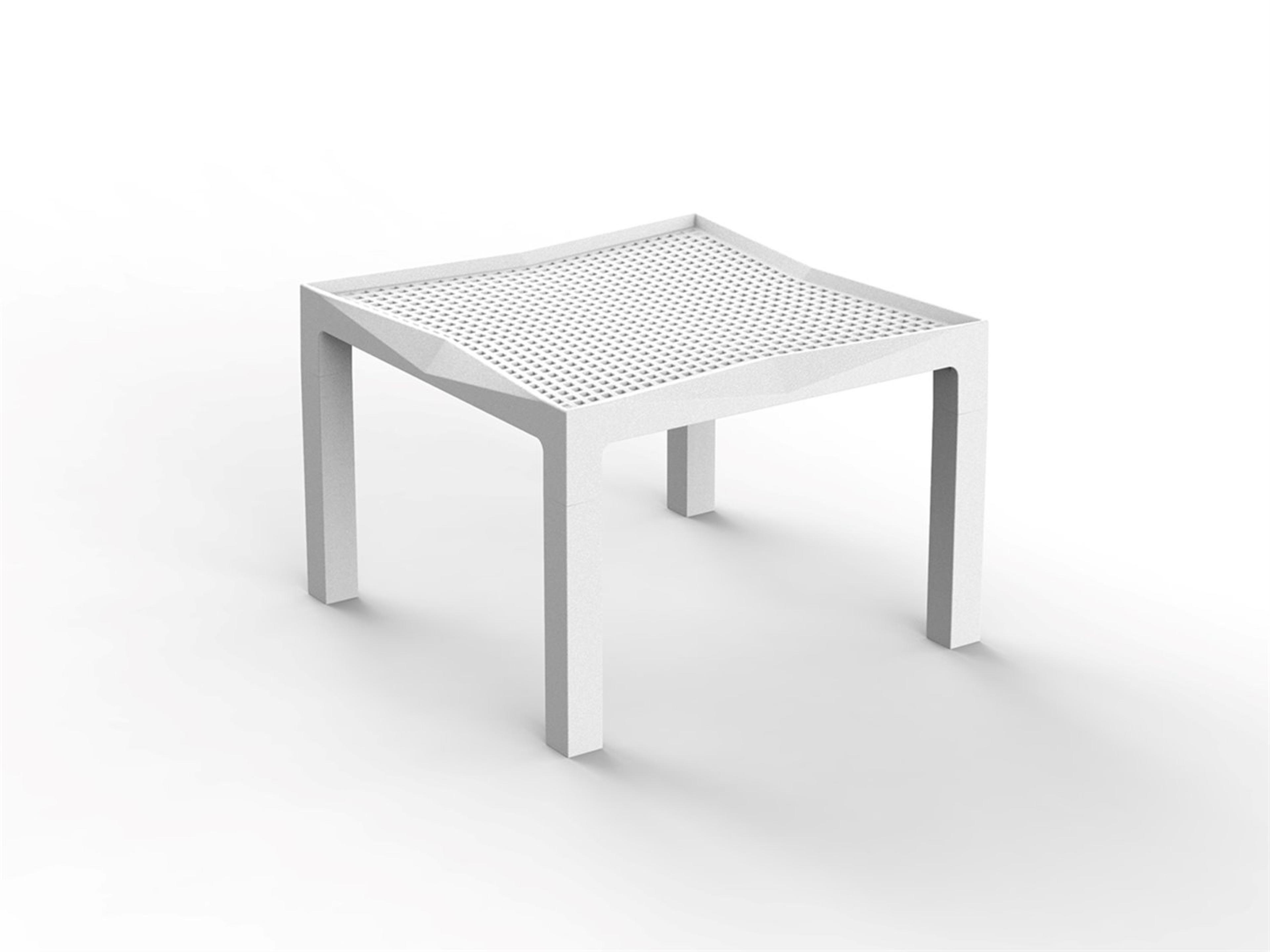 Voxel Square Porcelain White End Table