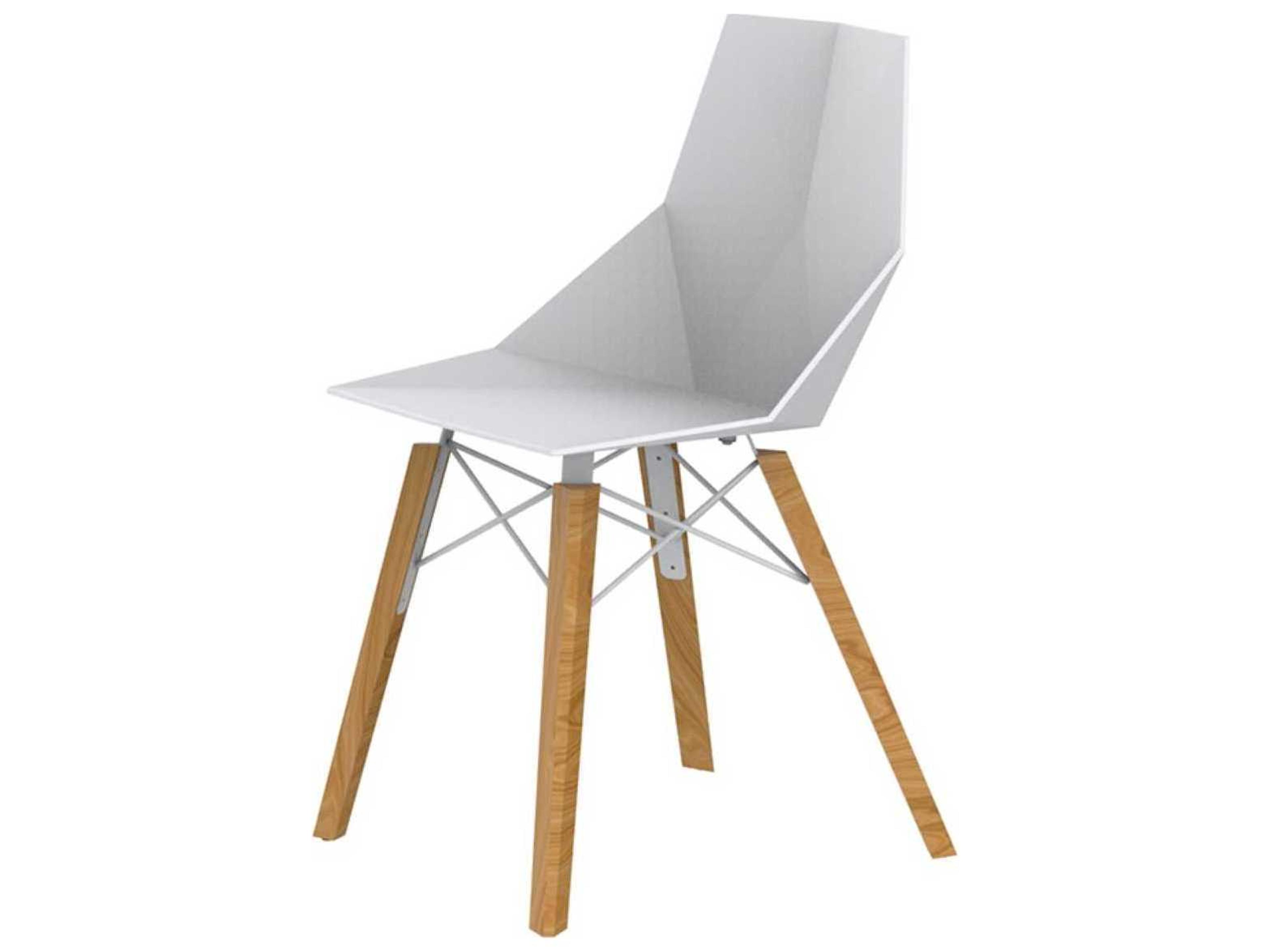 Faz Wood Beech White Side Dining Chair Set of 4