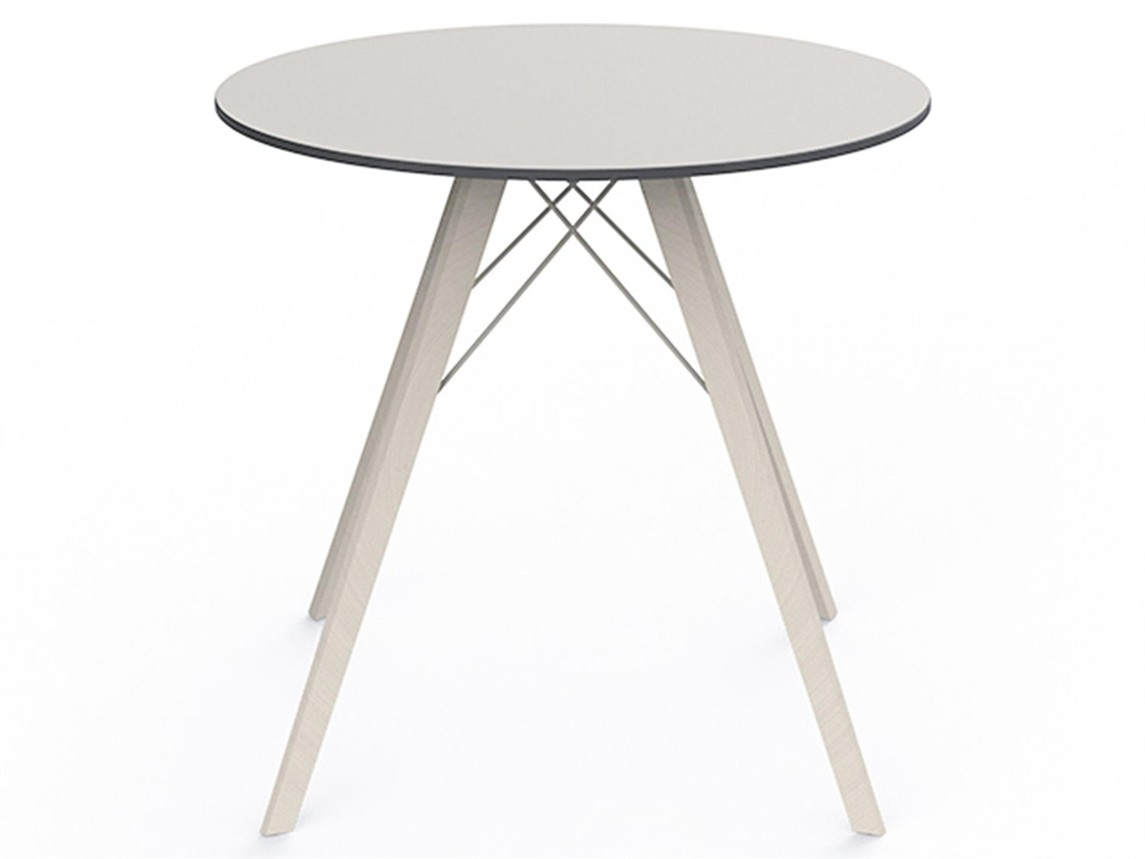 Faz Wood Round Plastic Dining Table