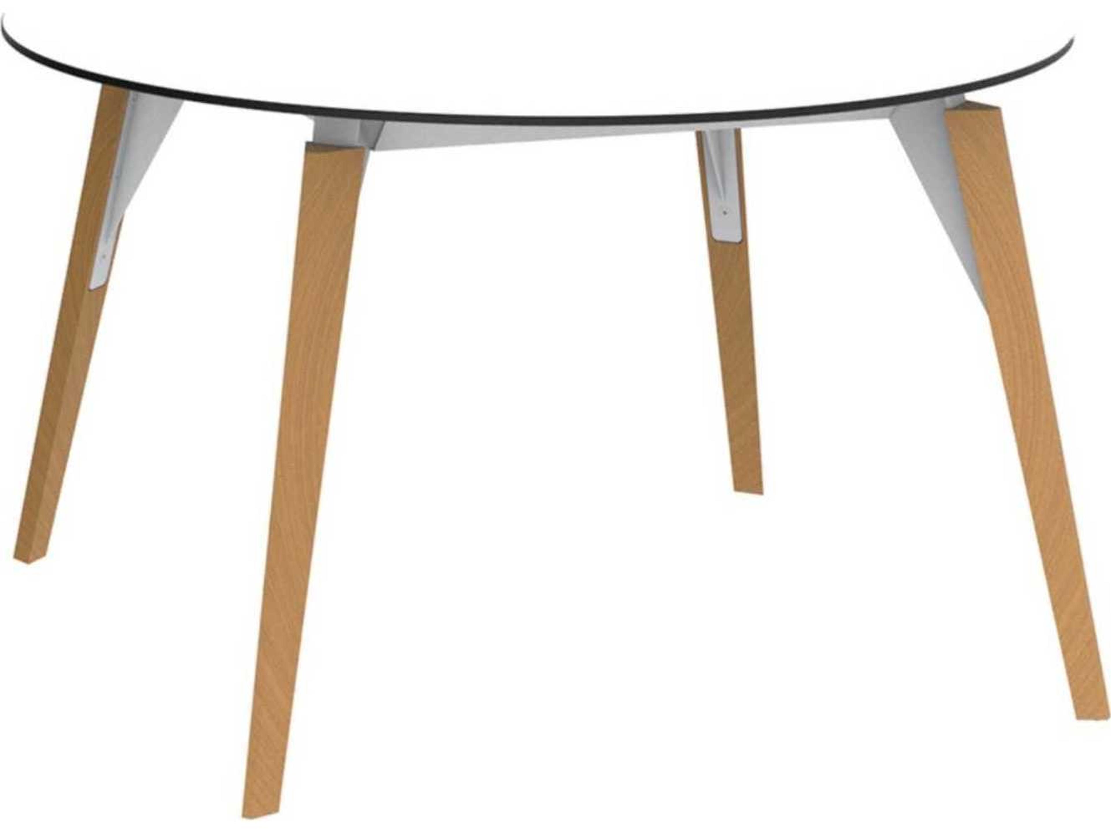 Vondom Faz Wood Round Plastic Dining Table