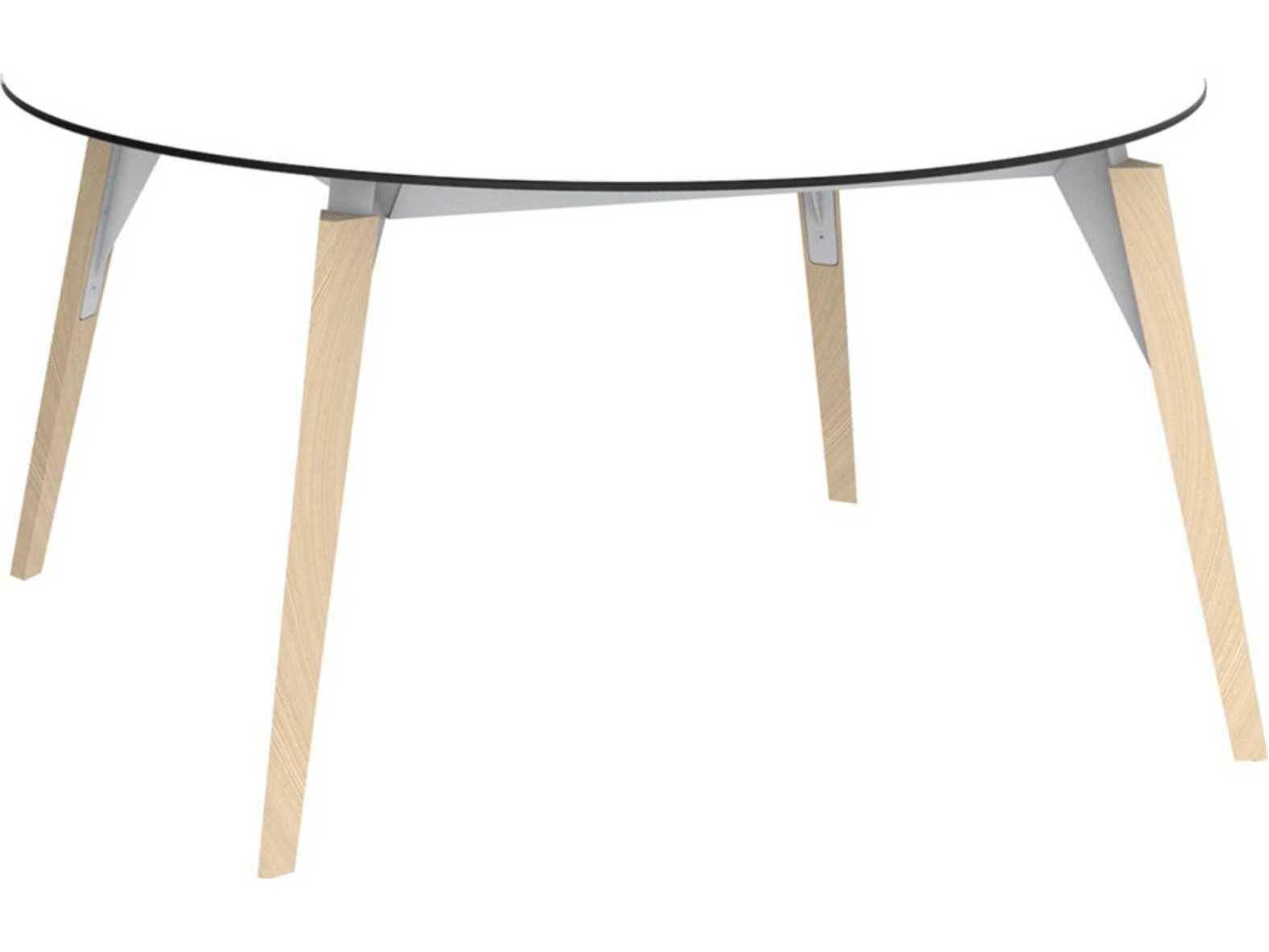 Vondom Faz Wood Round Plastic Dining Table