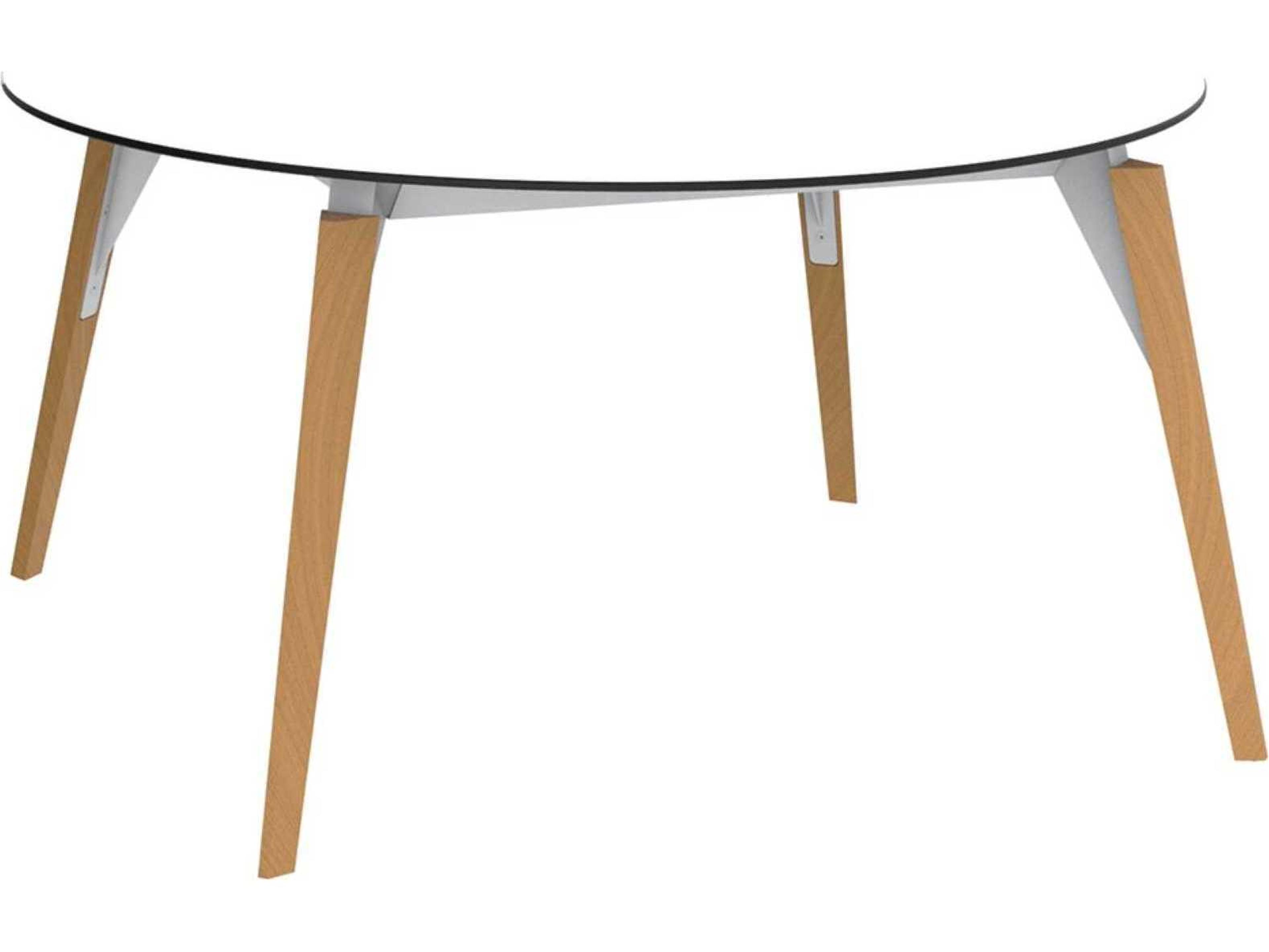 Vondom Faz Wood Round Plastic Dining Table