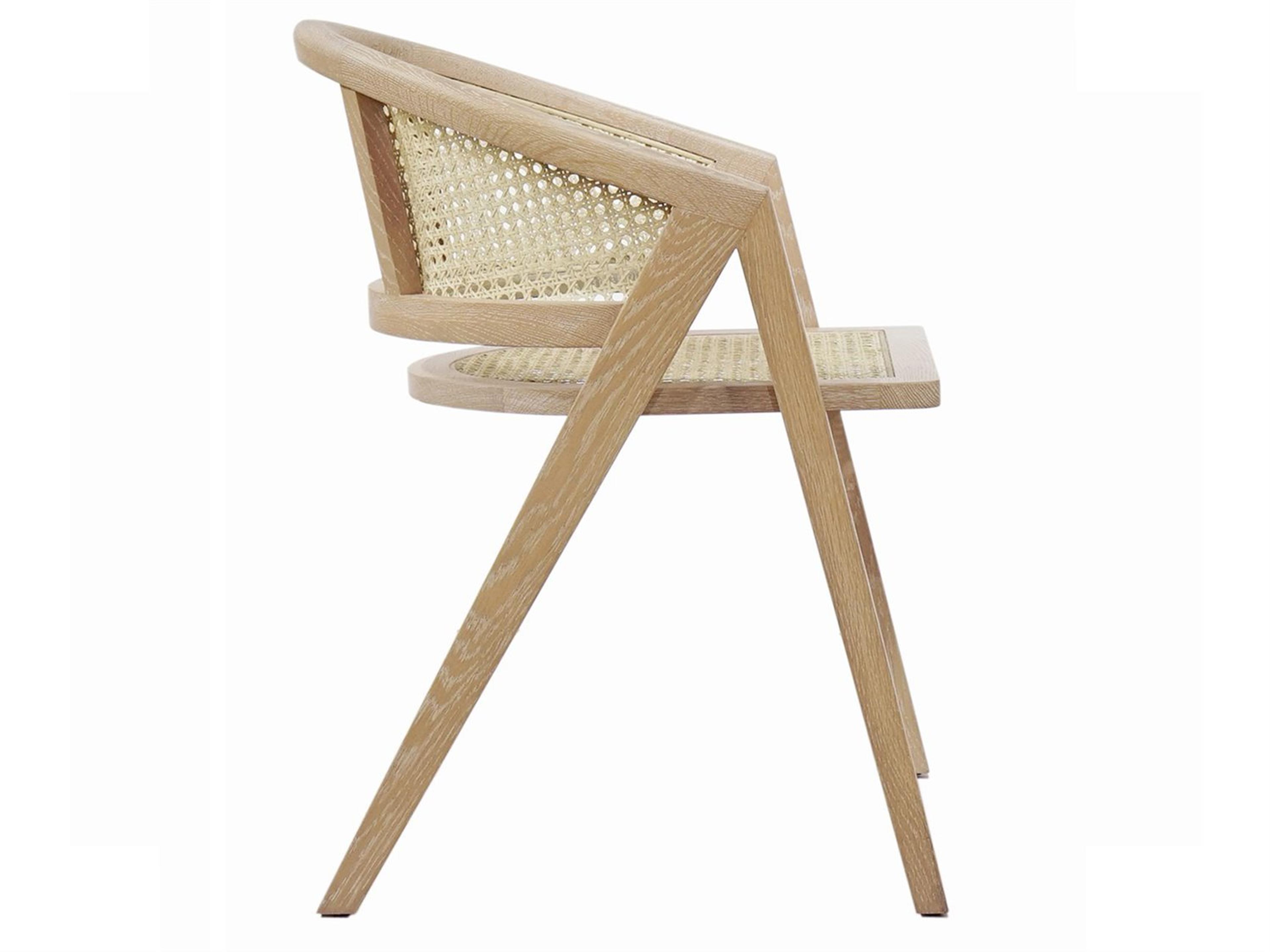 Worlds Away Oak Wood Arm Dining Chair