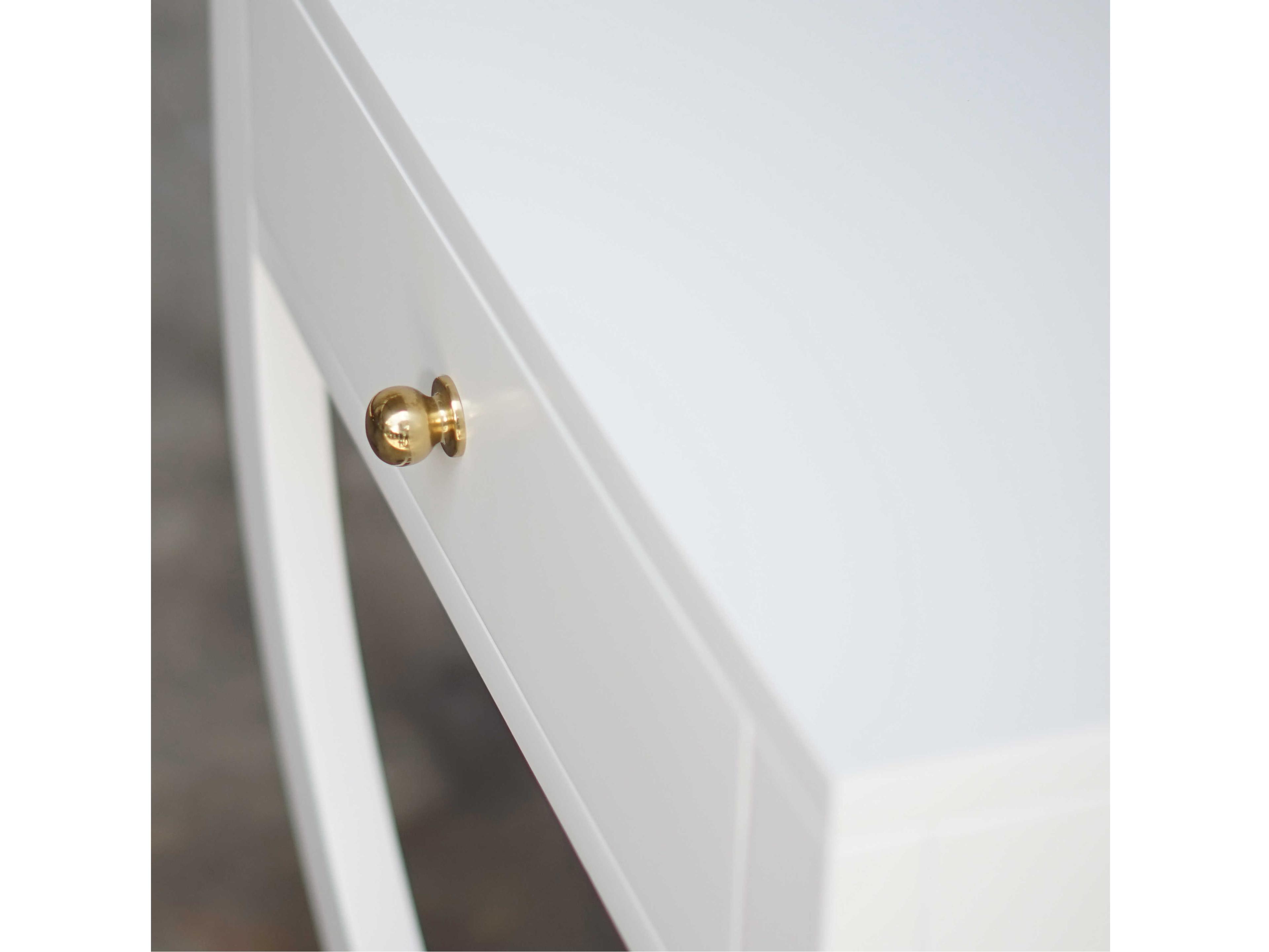 Worlds Away Rectangular Wood White Lacquer End Table