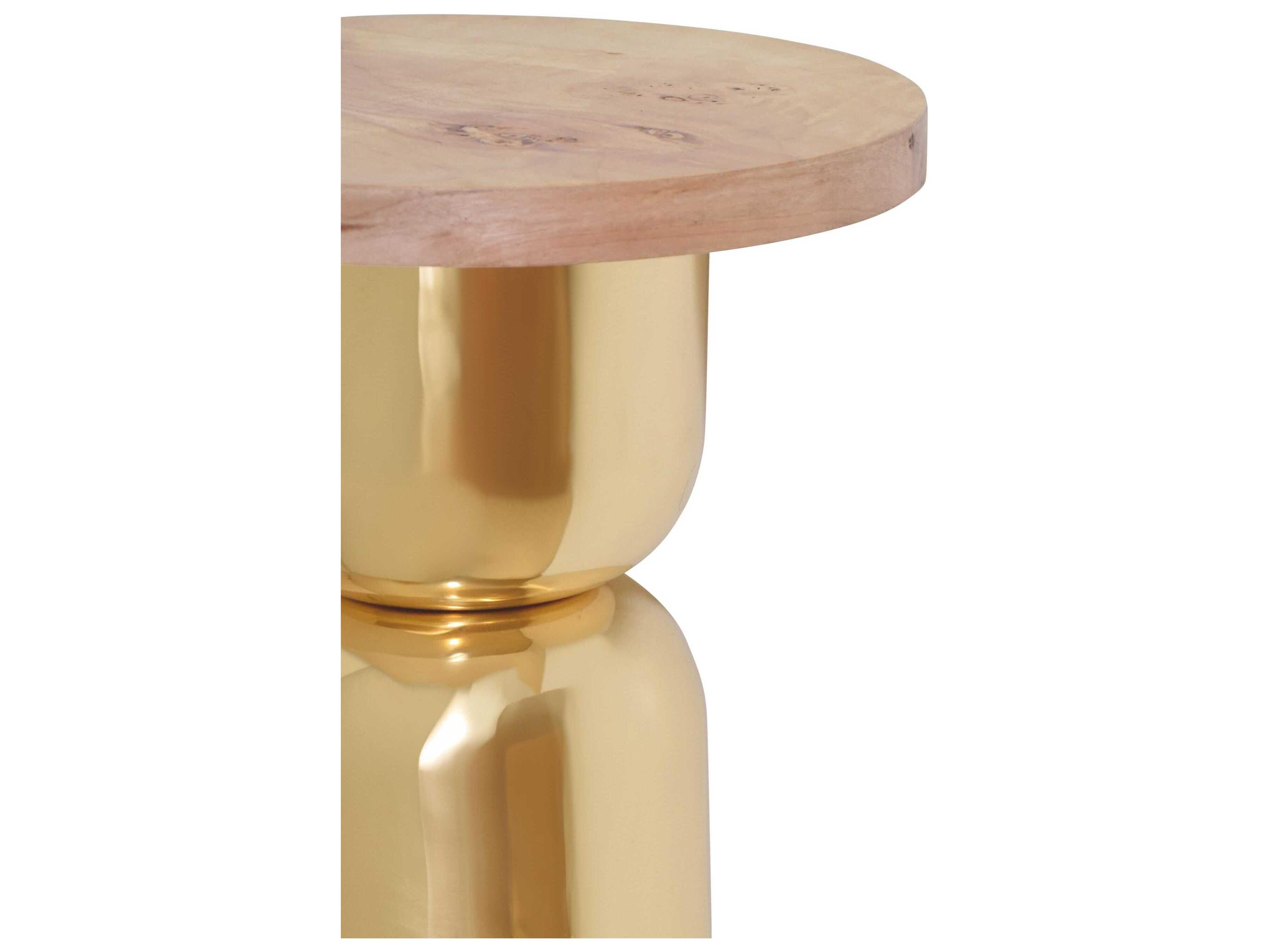 Worlds Away Round Wood End Table