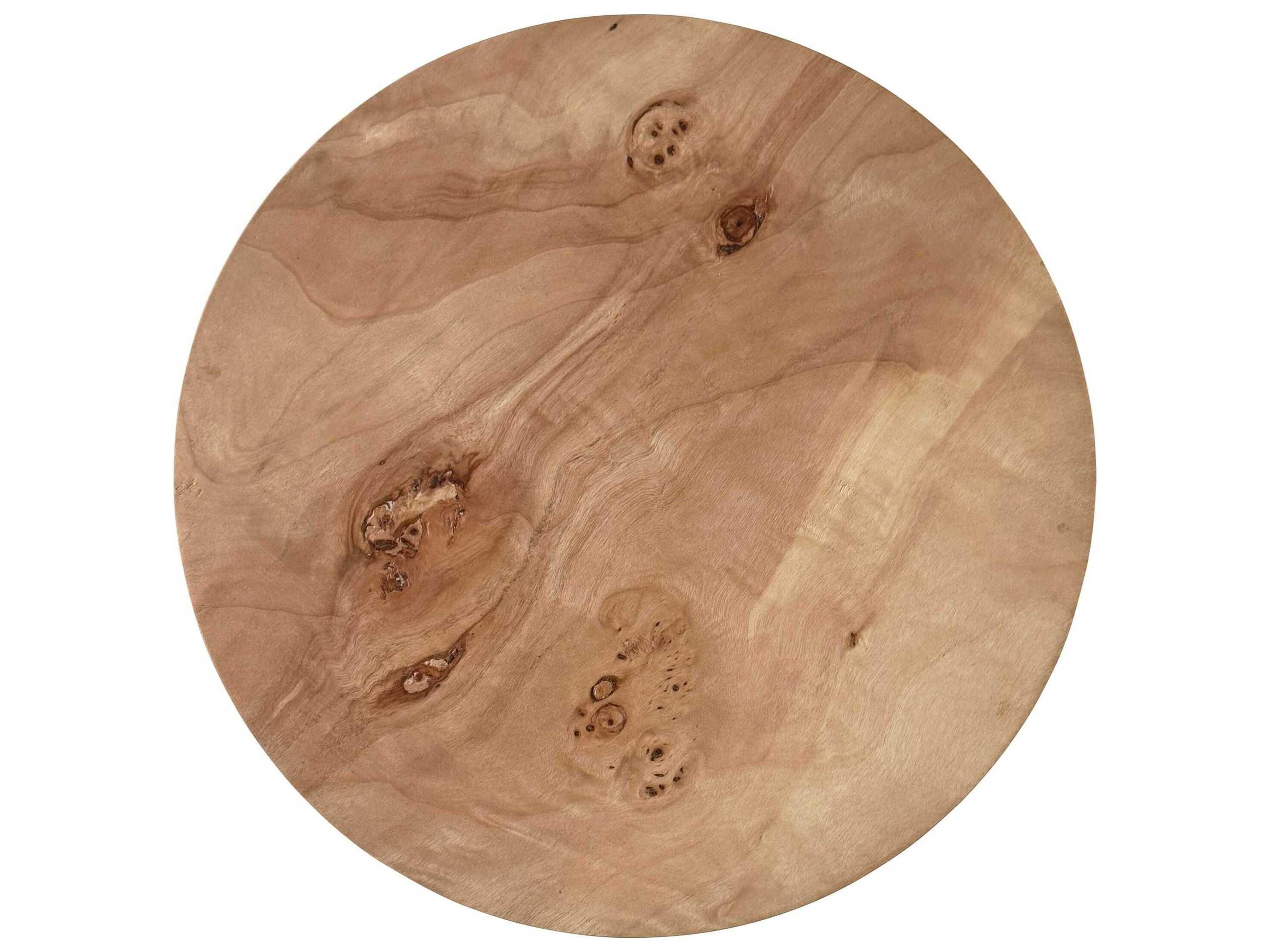 Worlds Away Round Wood End Table