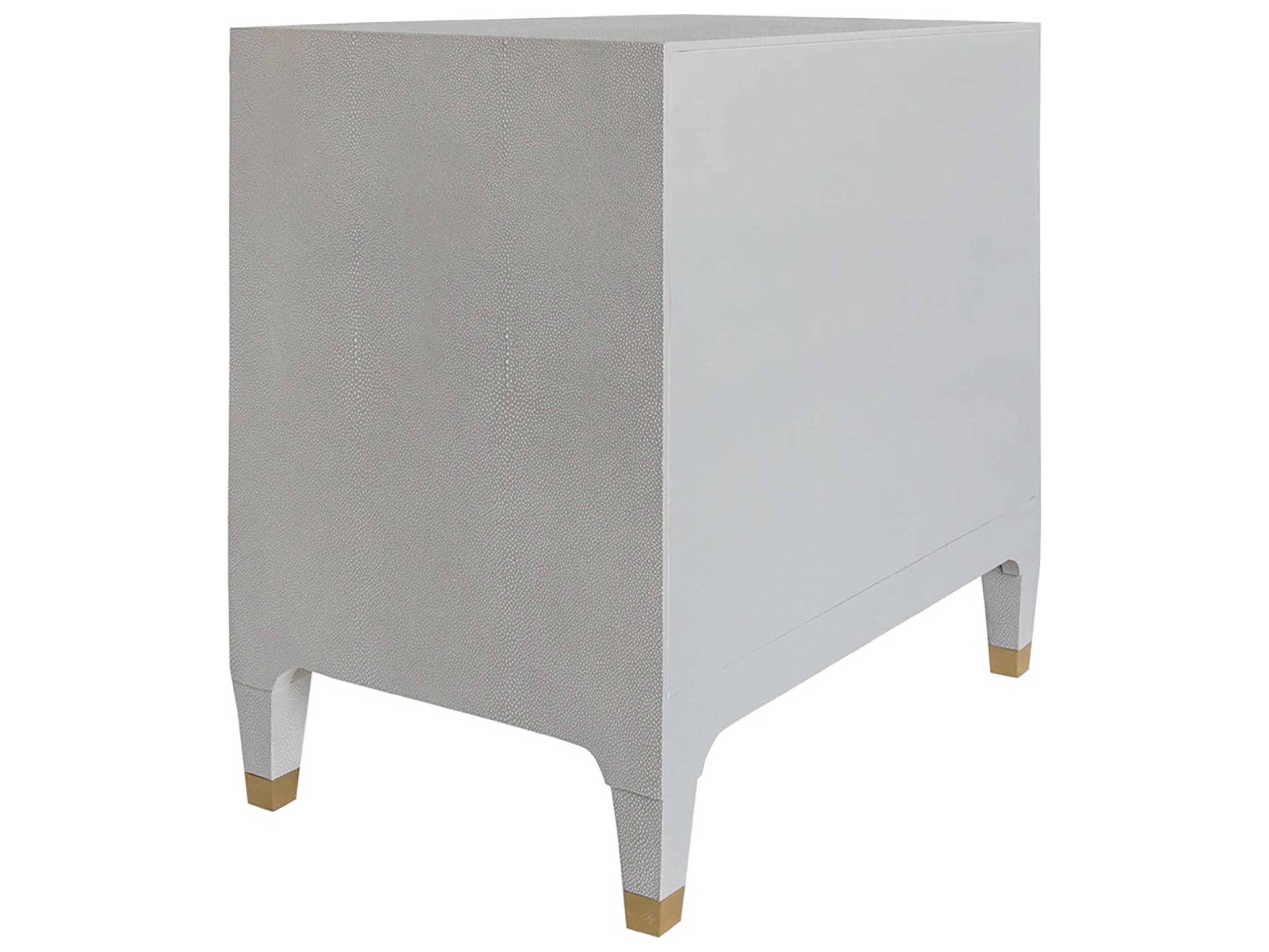 Worlds Away 3-Drawers Gray Hardwood Nightstand
