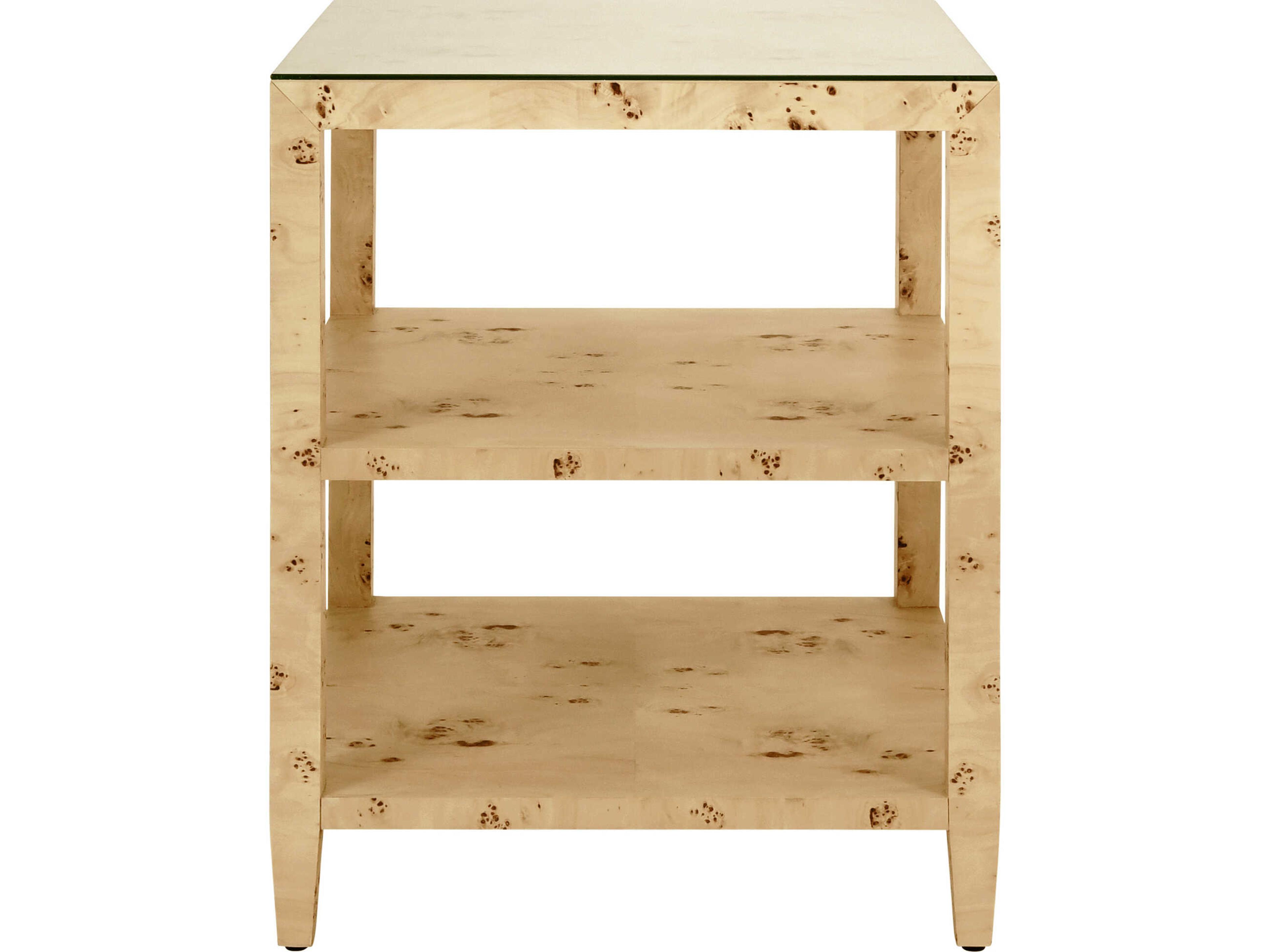 Worlds Away Amie Square Wood Brown End Table