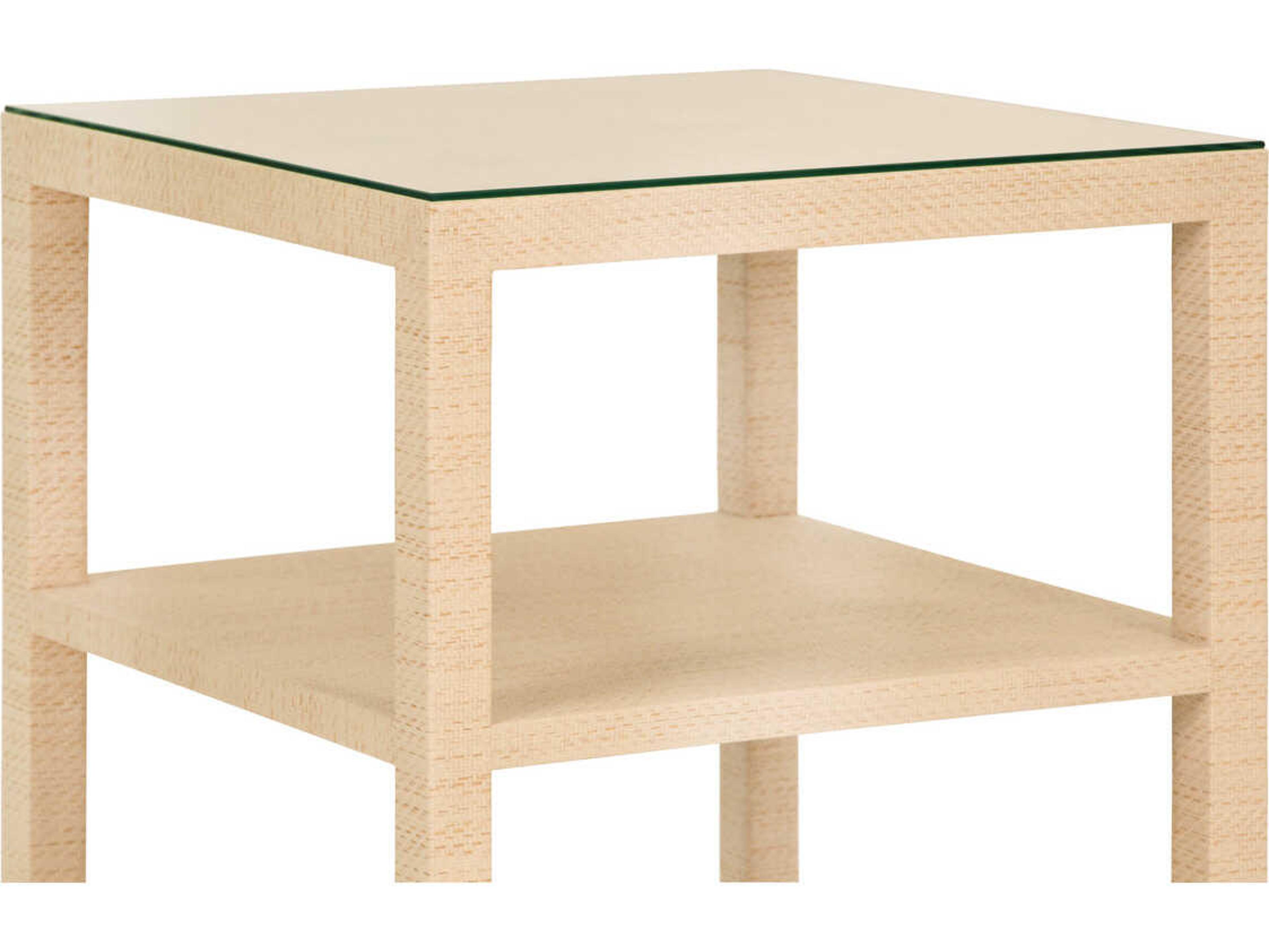 Worlds Away Amie Square Wood Brown End Table