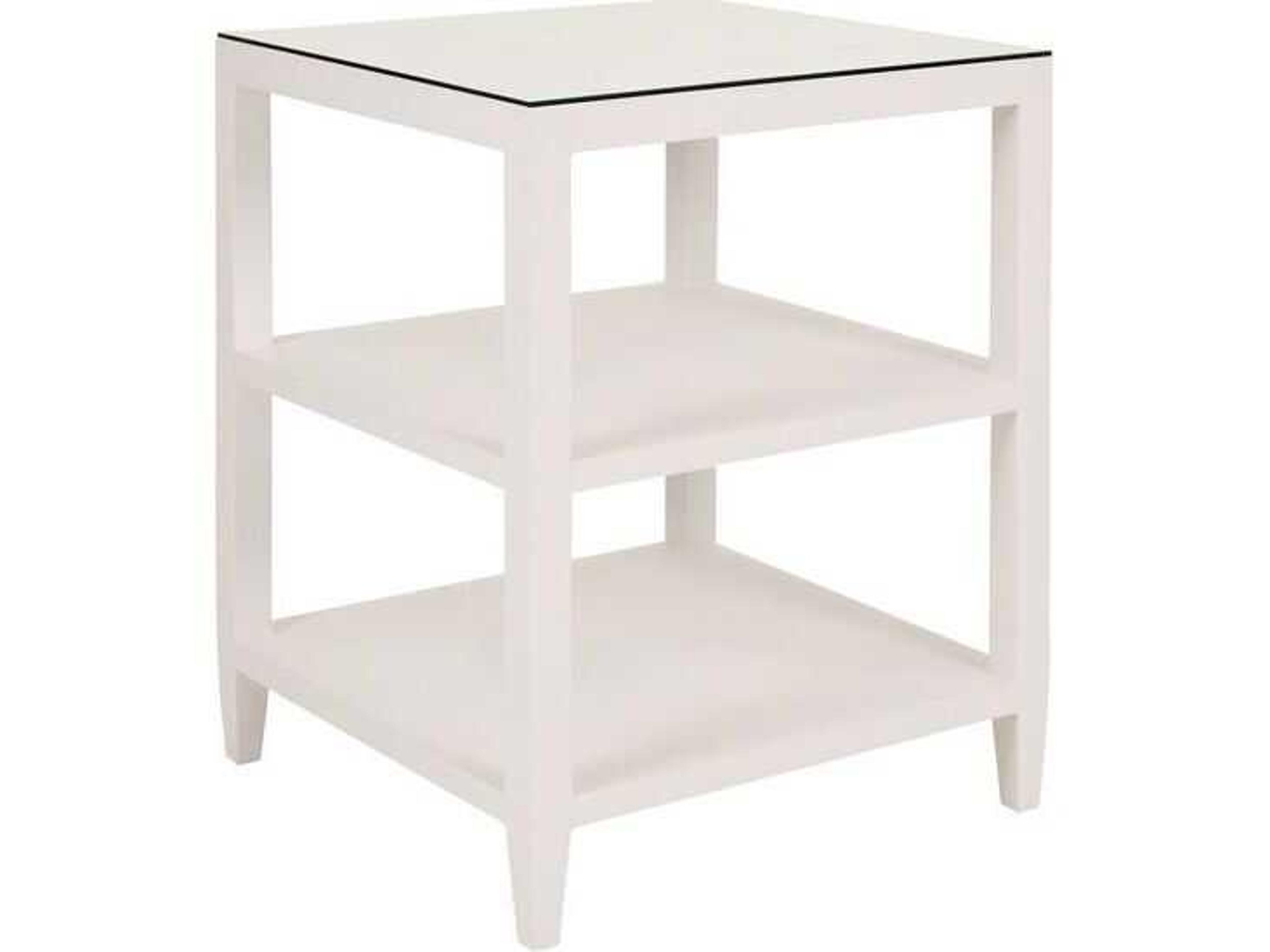 Amie Square Wood White End Table