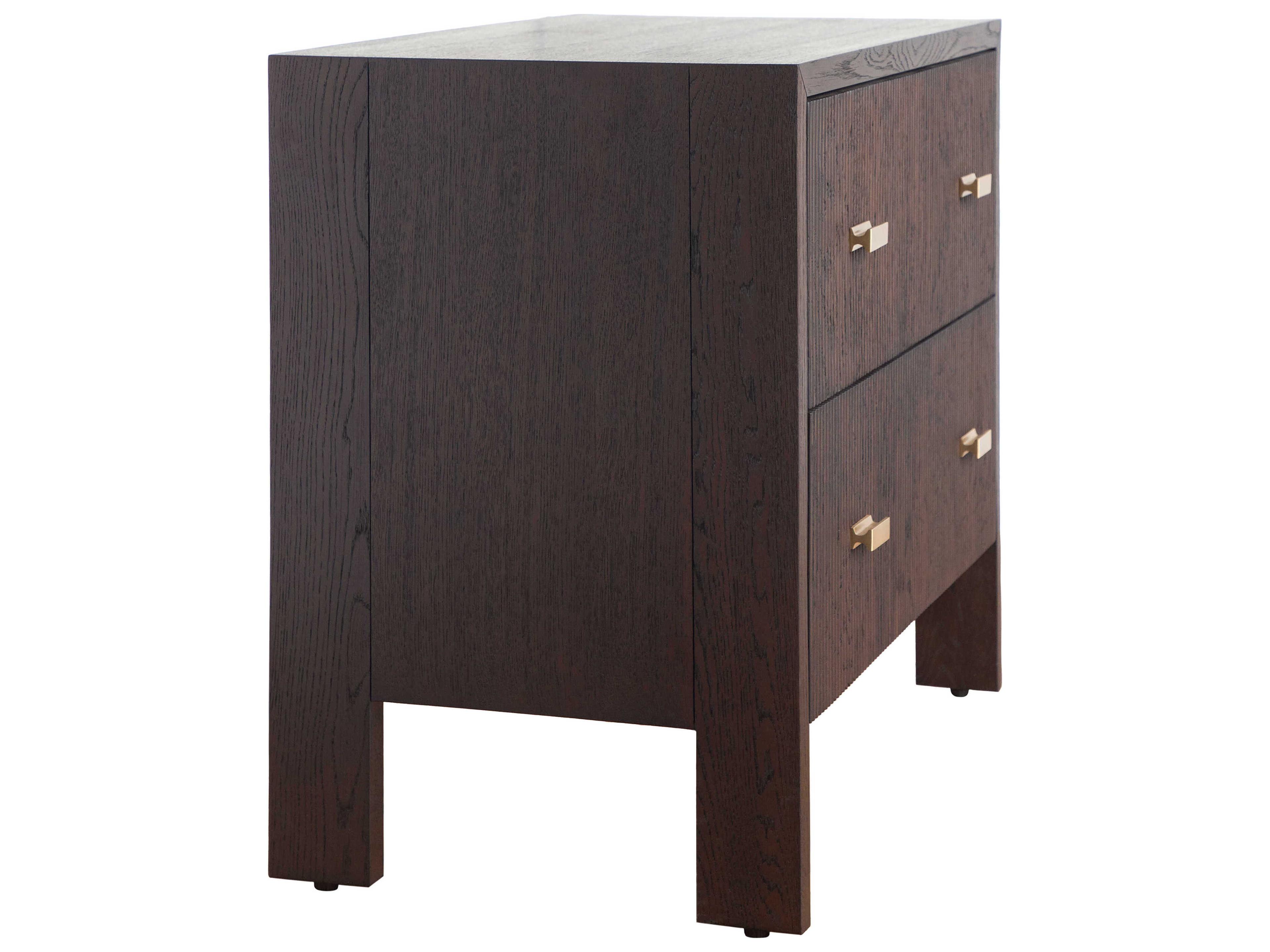 Worlds Away Rectangular Wood Dark Espresso Oak End Table