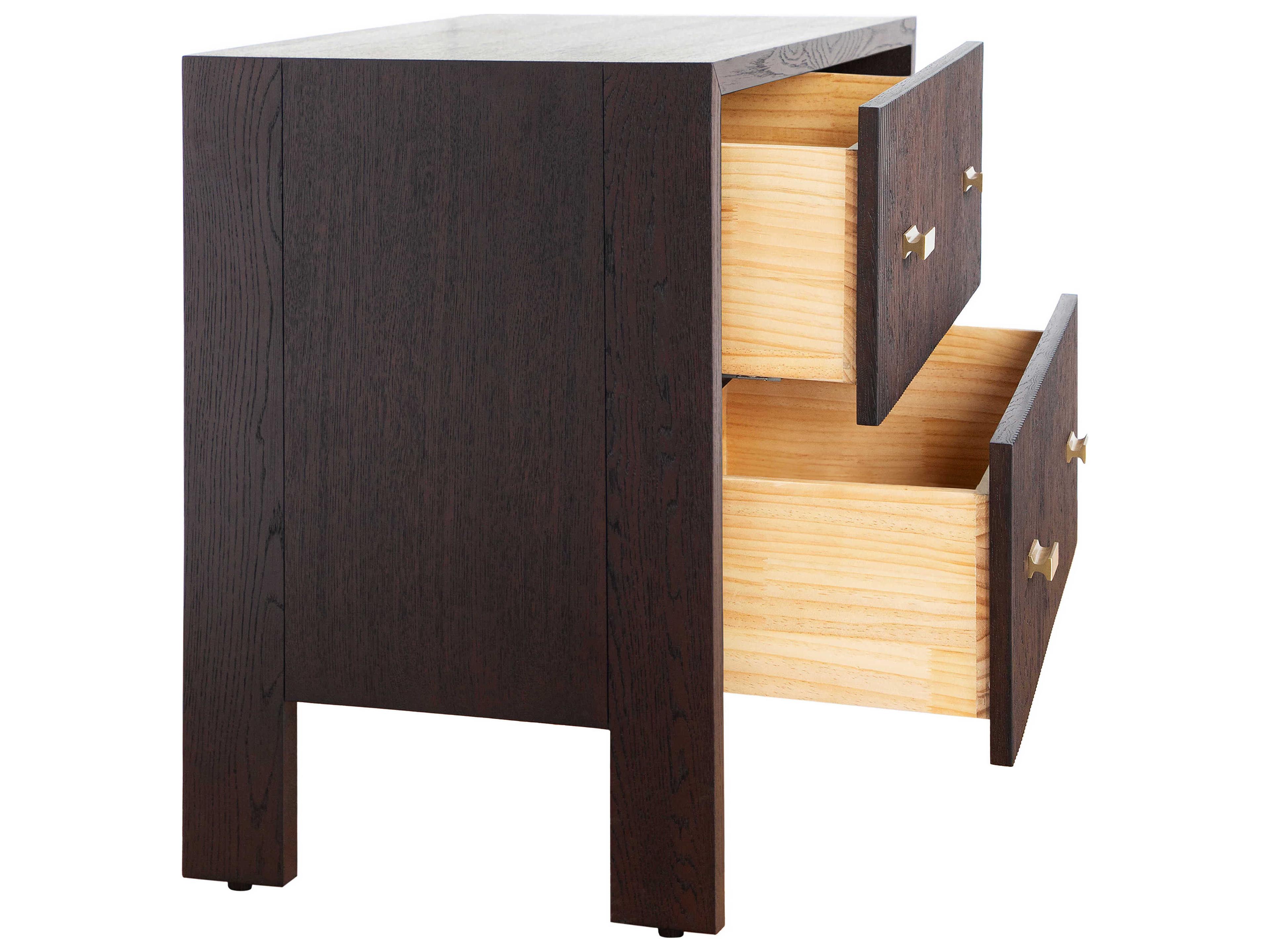 Worlds Away Rectangular Wood Dark Espresso Oak End Table