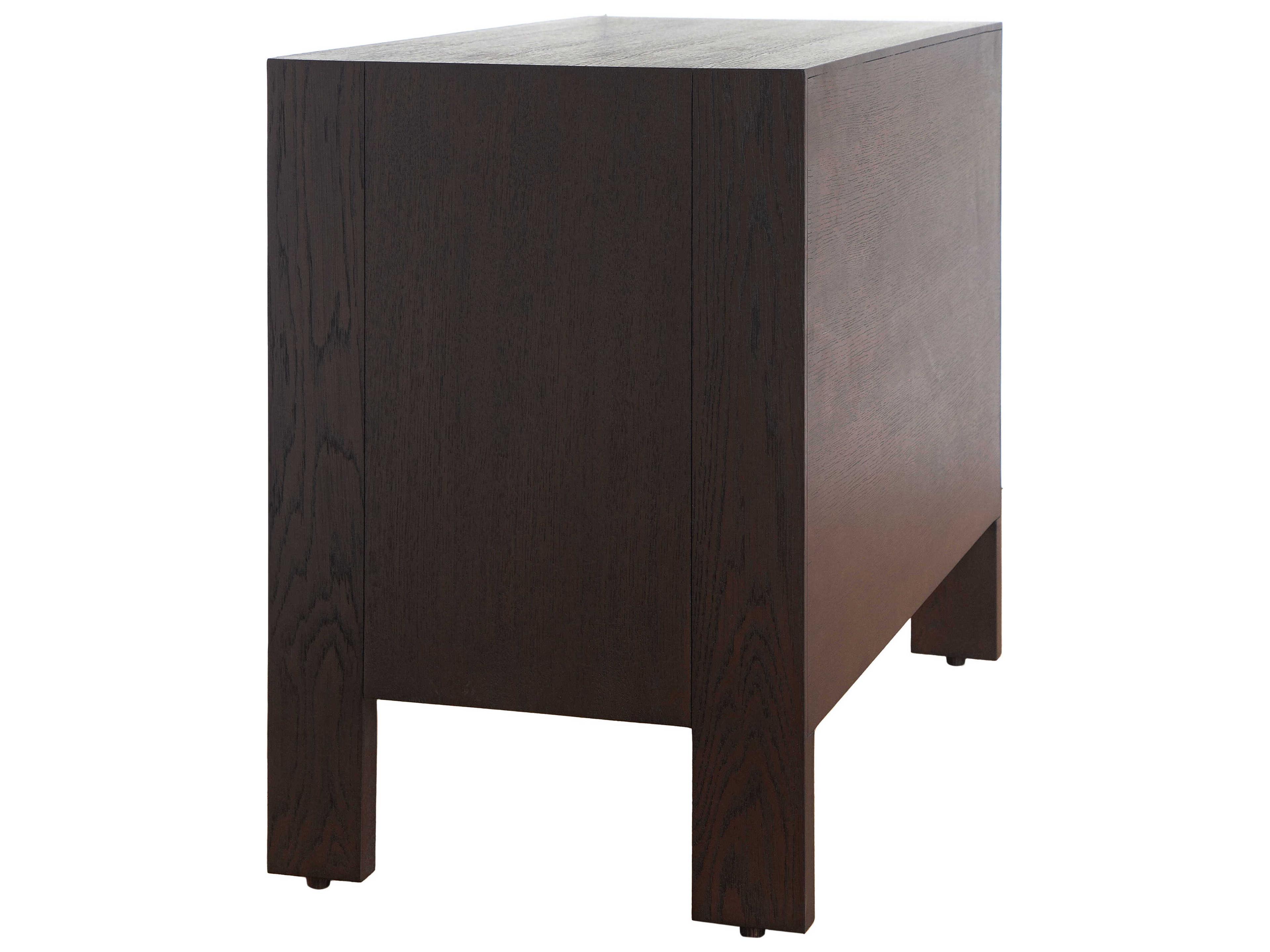 Worlds Away Rectangular Wood Dark Espresso Oak End Table