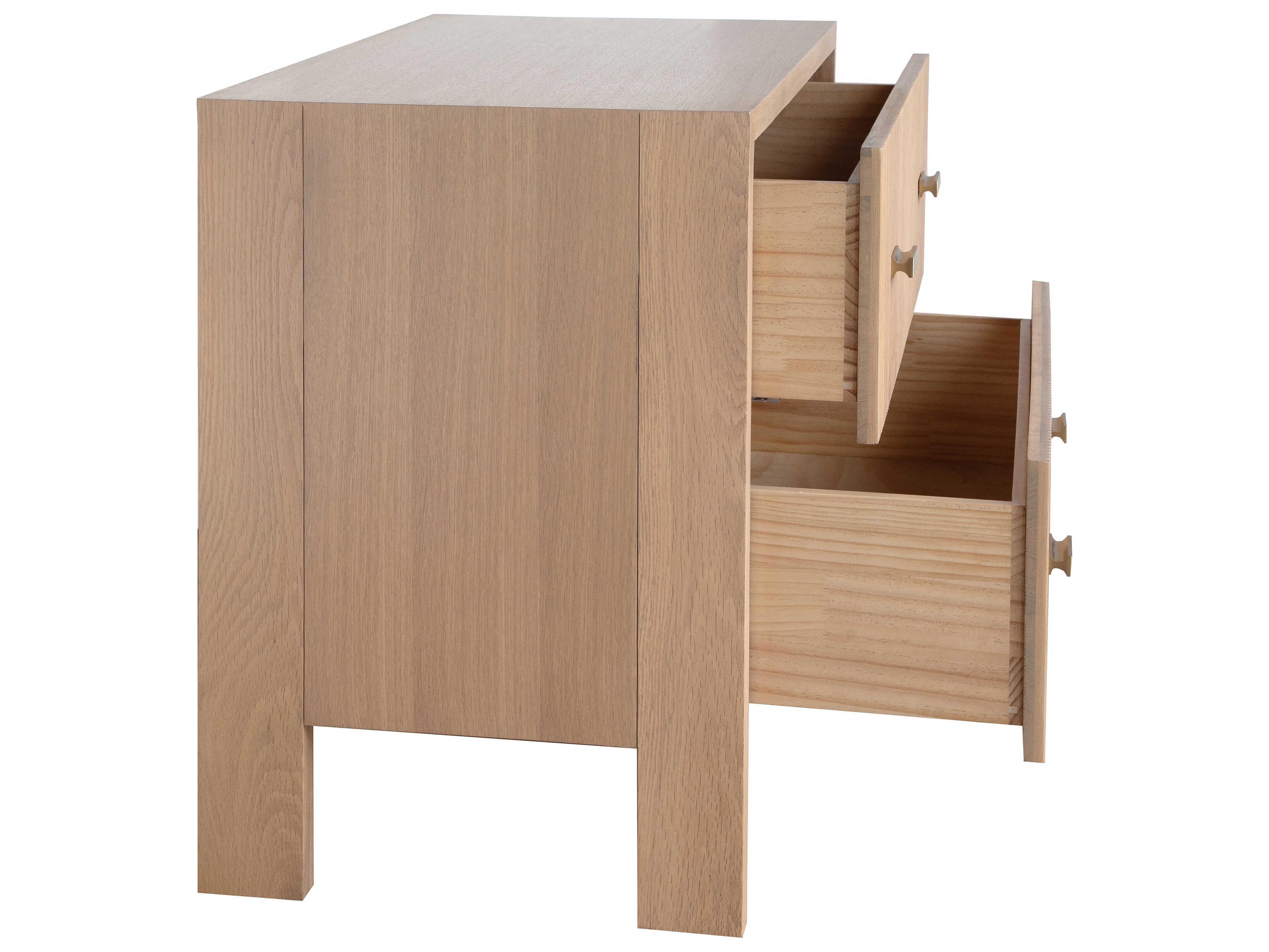 Worlds Away Rectangular Wood Natural Oak End Table