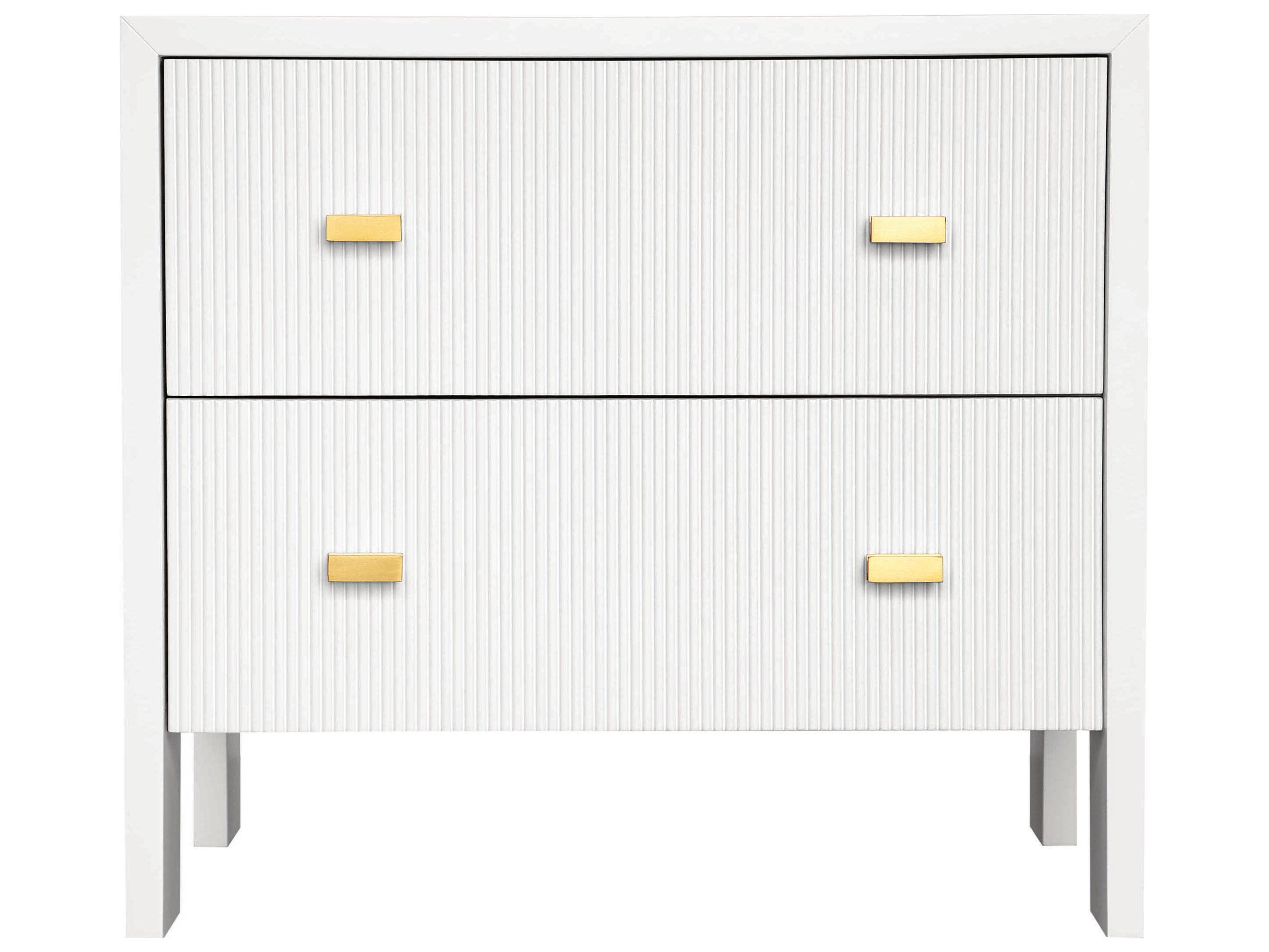 Worlds Away Rectangular Wood Matte White Lacquer End Table