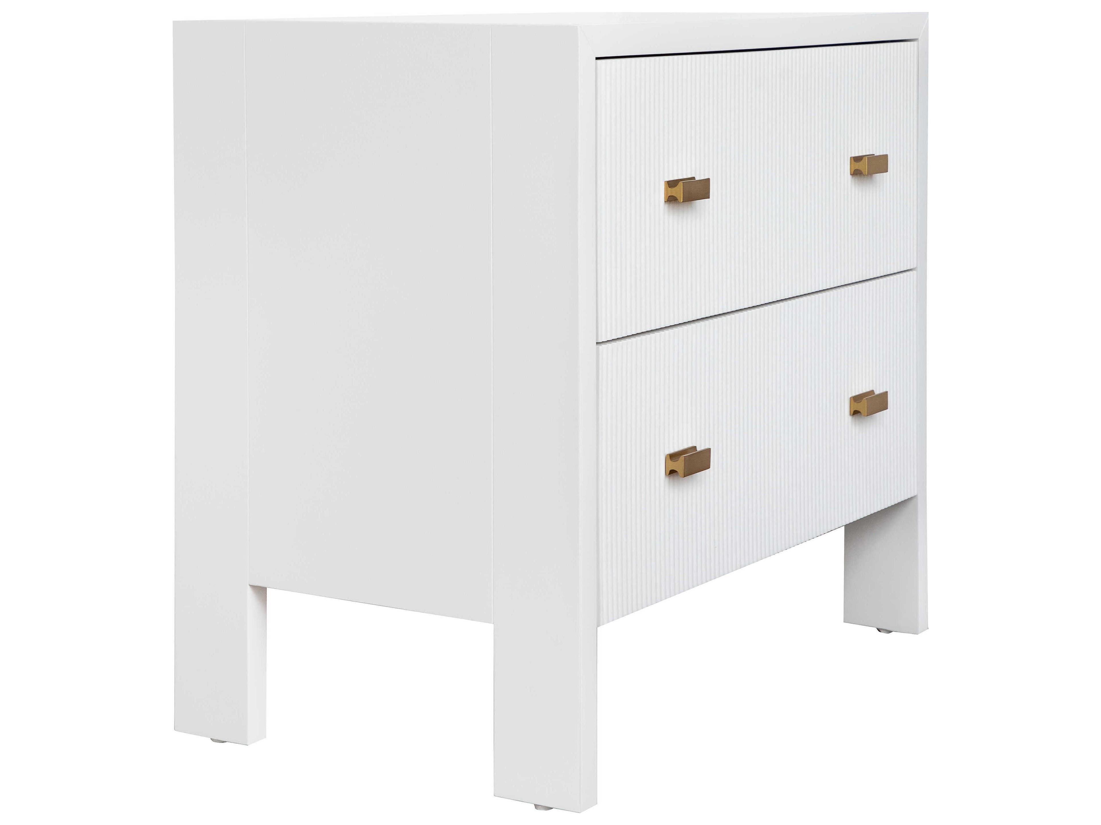Worlds Away Rectangular Wood Matte White Lacquer End Table
