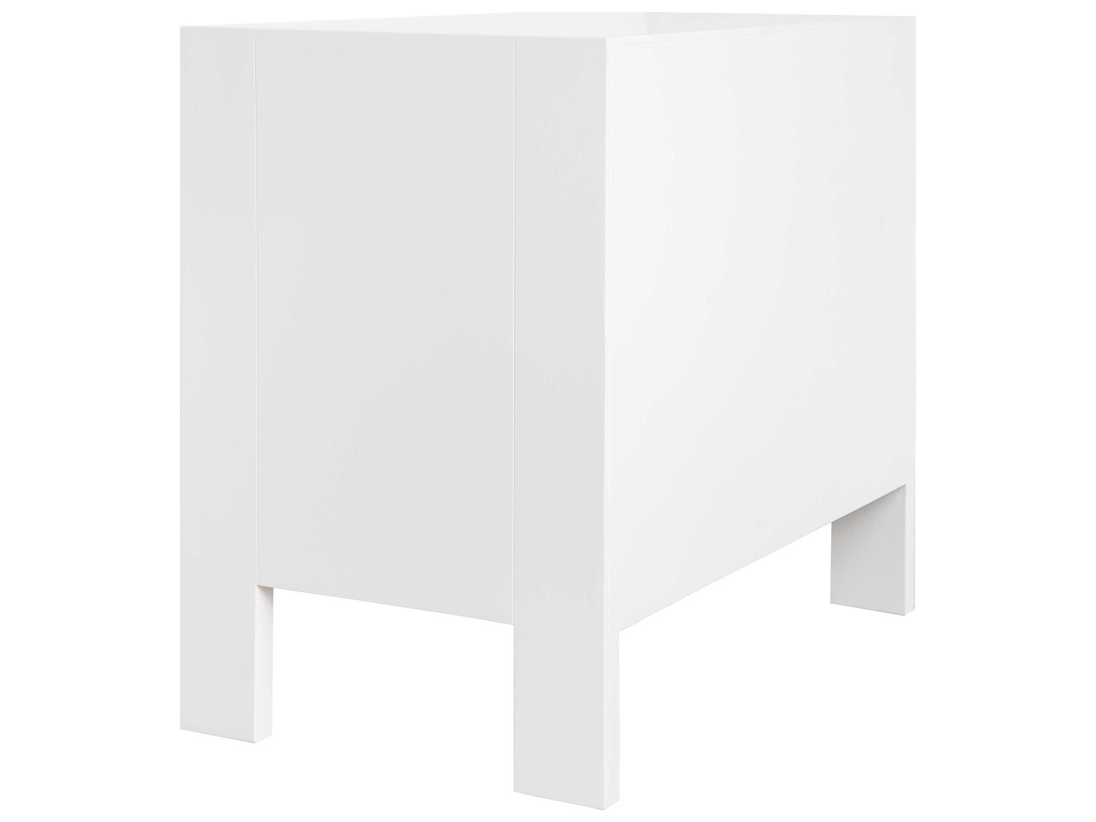 Worlds Away Rectangular Wood Matte White Lacquer End Table