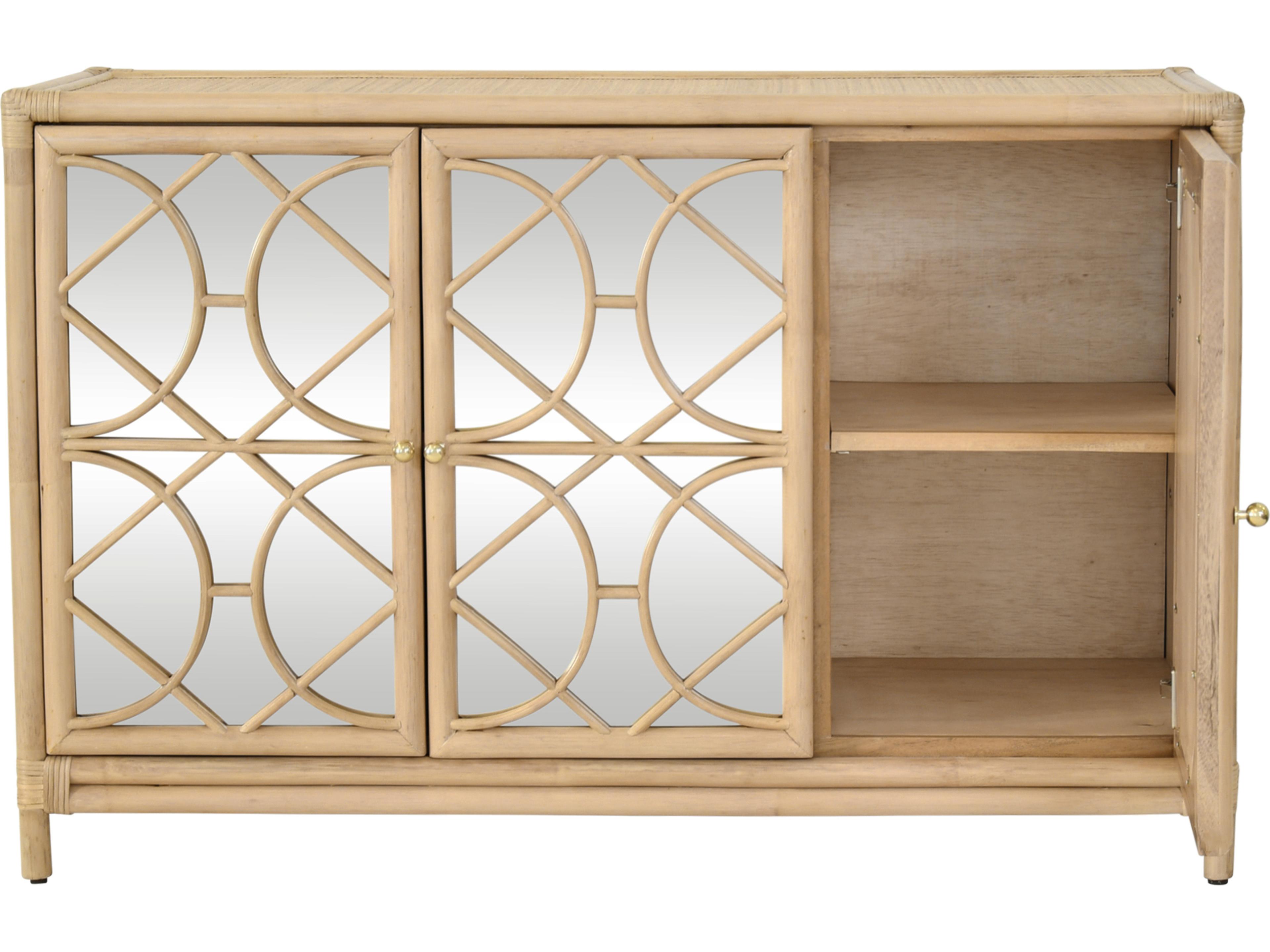 Worlds Away 51" Rattan Sideboard