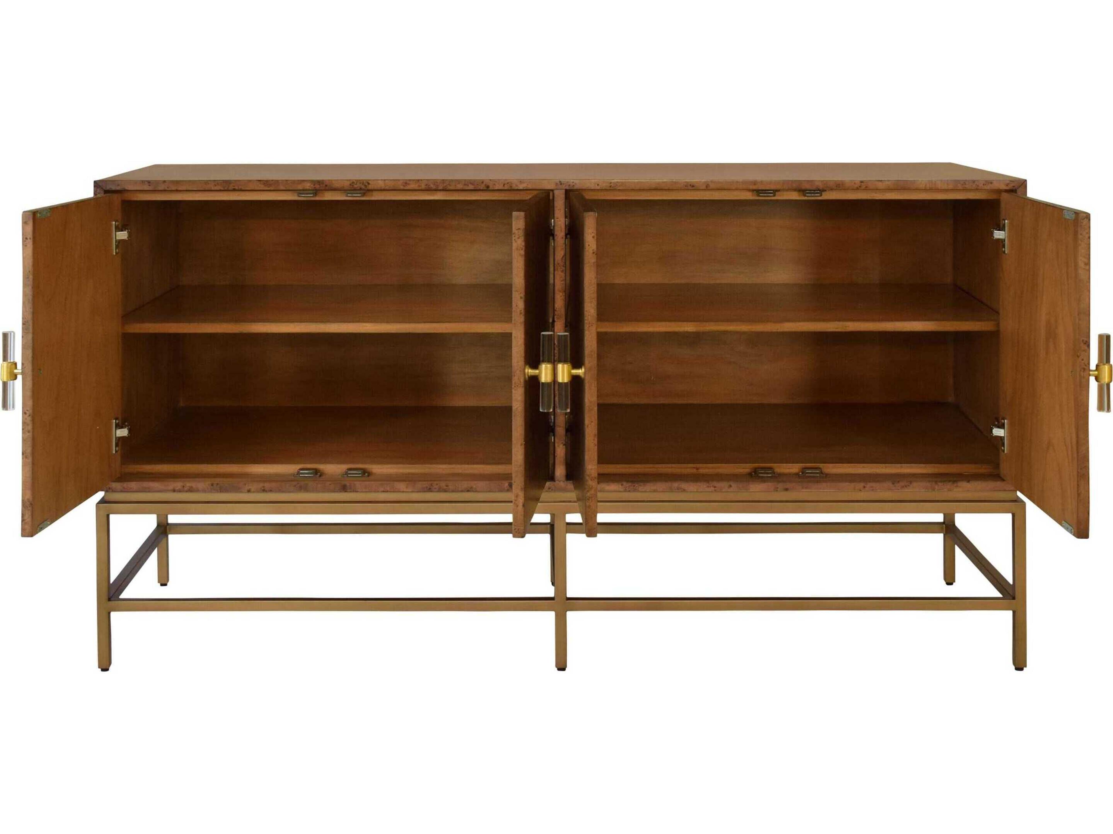 Worlds Away 60" Burlwood Sideboard