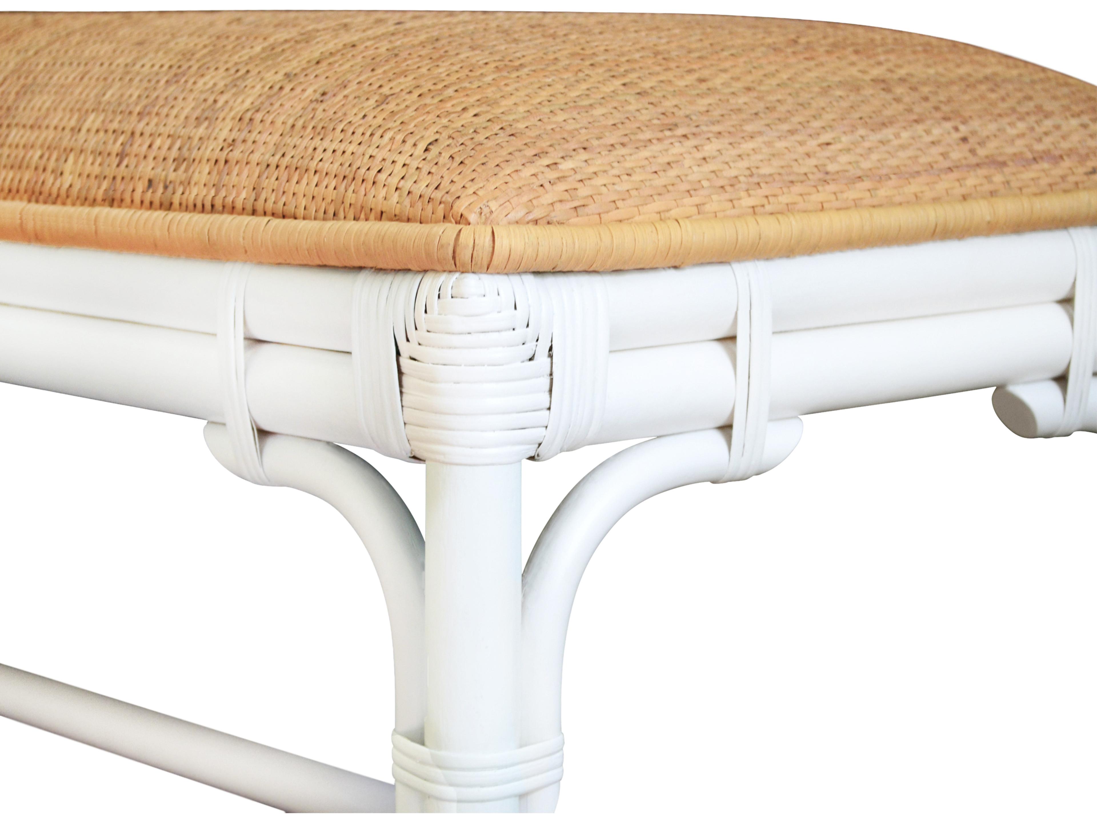 Worlds Away White Upholstered Accent Bench