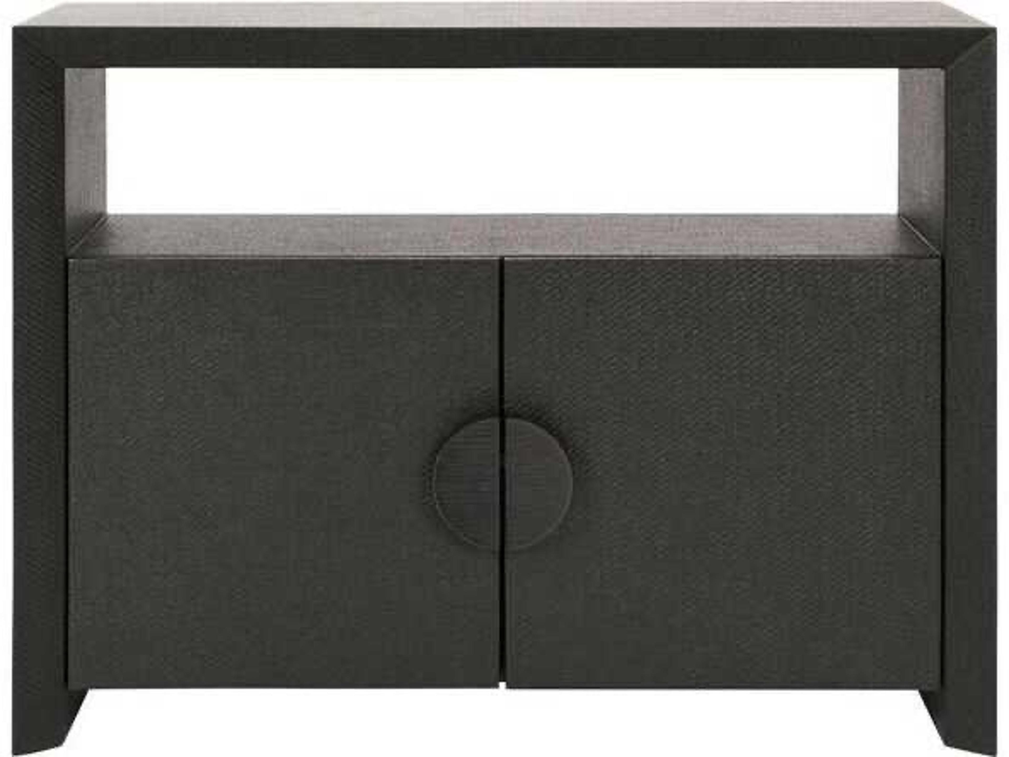 Worlds Away Aspen Rectangular Wood Black Console Table