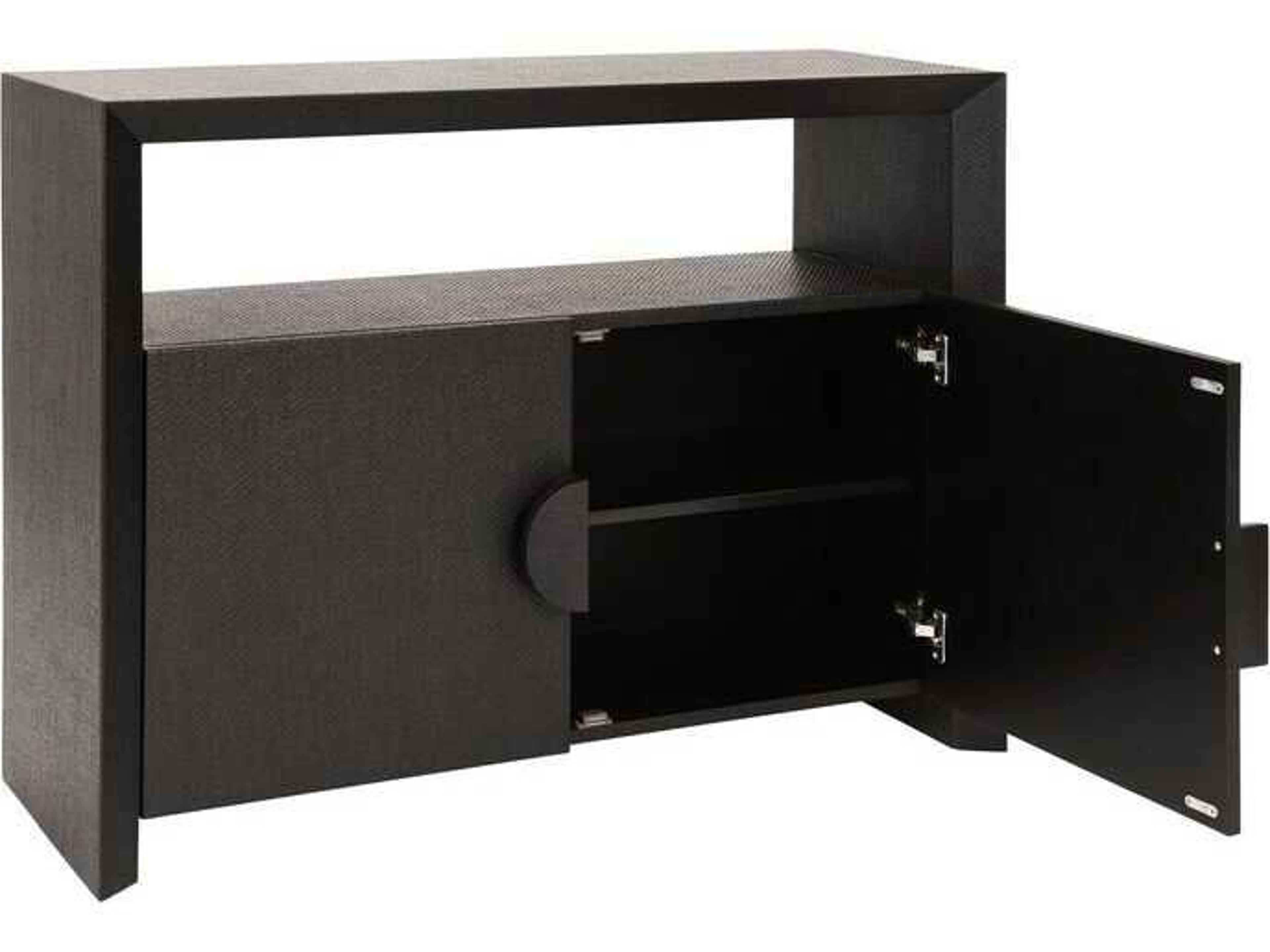 Worlds Away Aspen Rectangular Wood Black Console Table