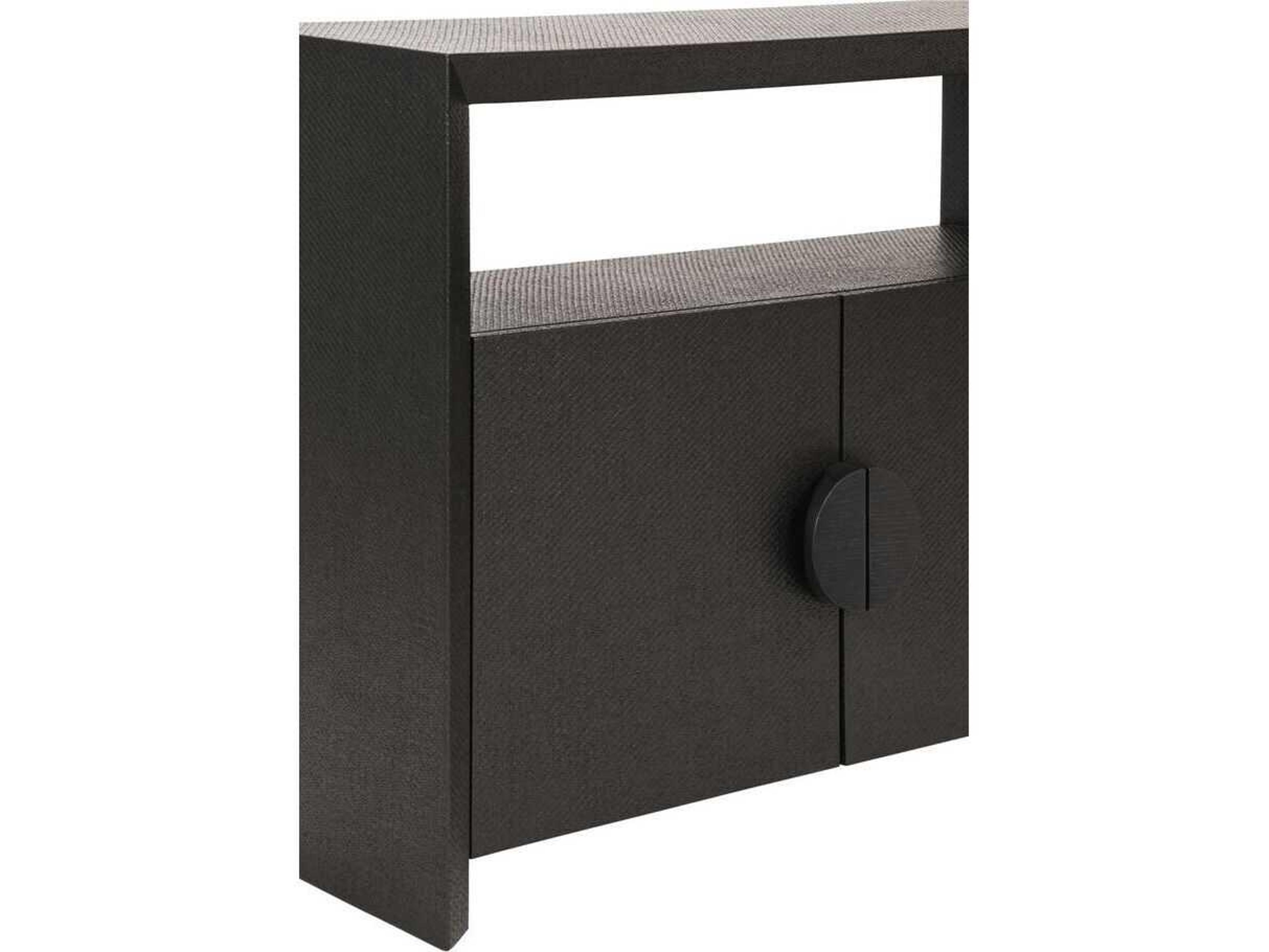 Worlds Away Aspen Rectangular Wood Black Console Table