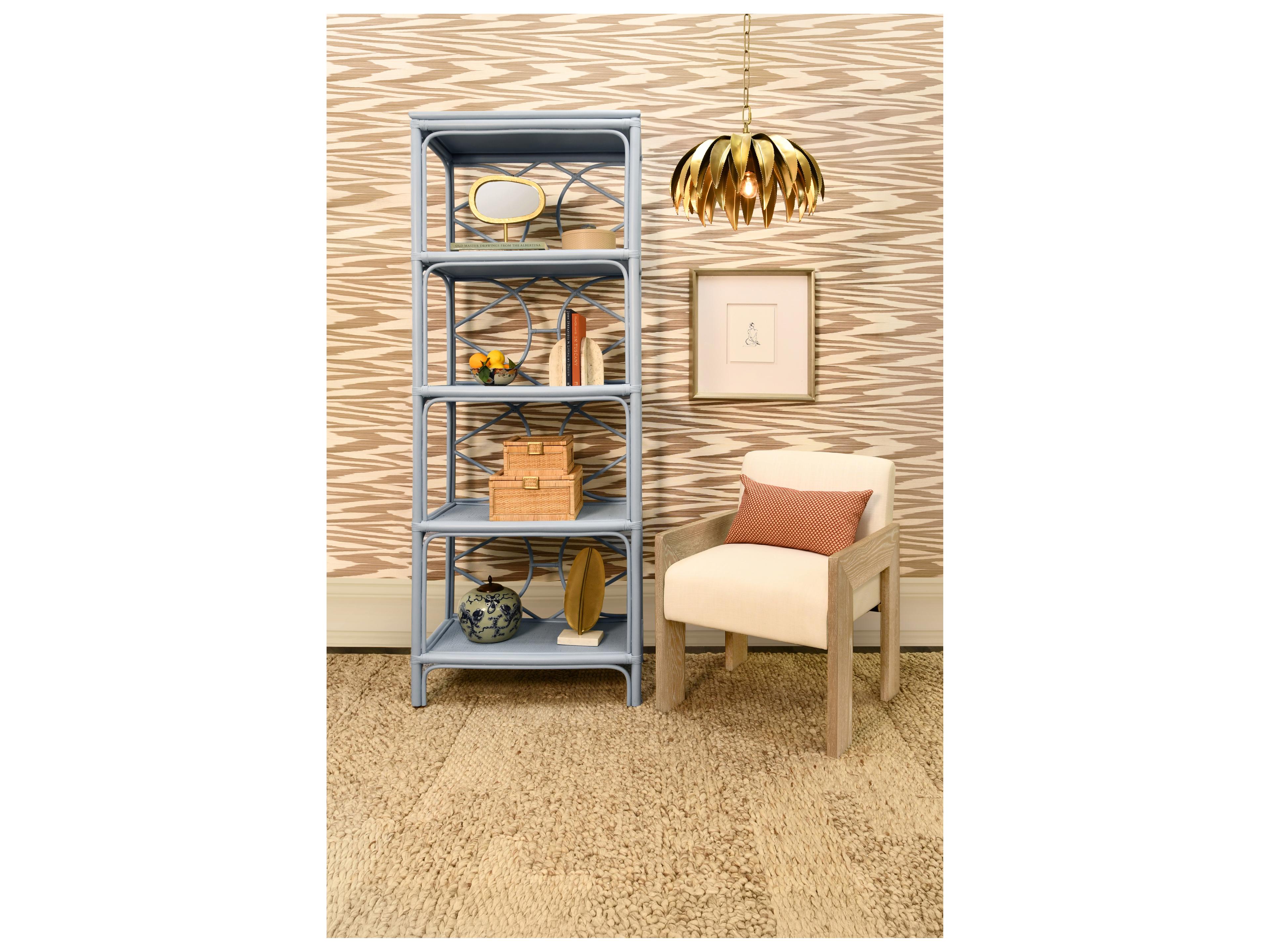 Worlds Away Oak Wood Beige Upholstered Arm Dining Chair