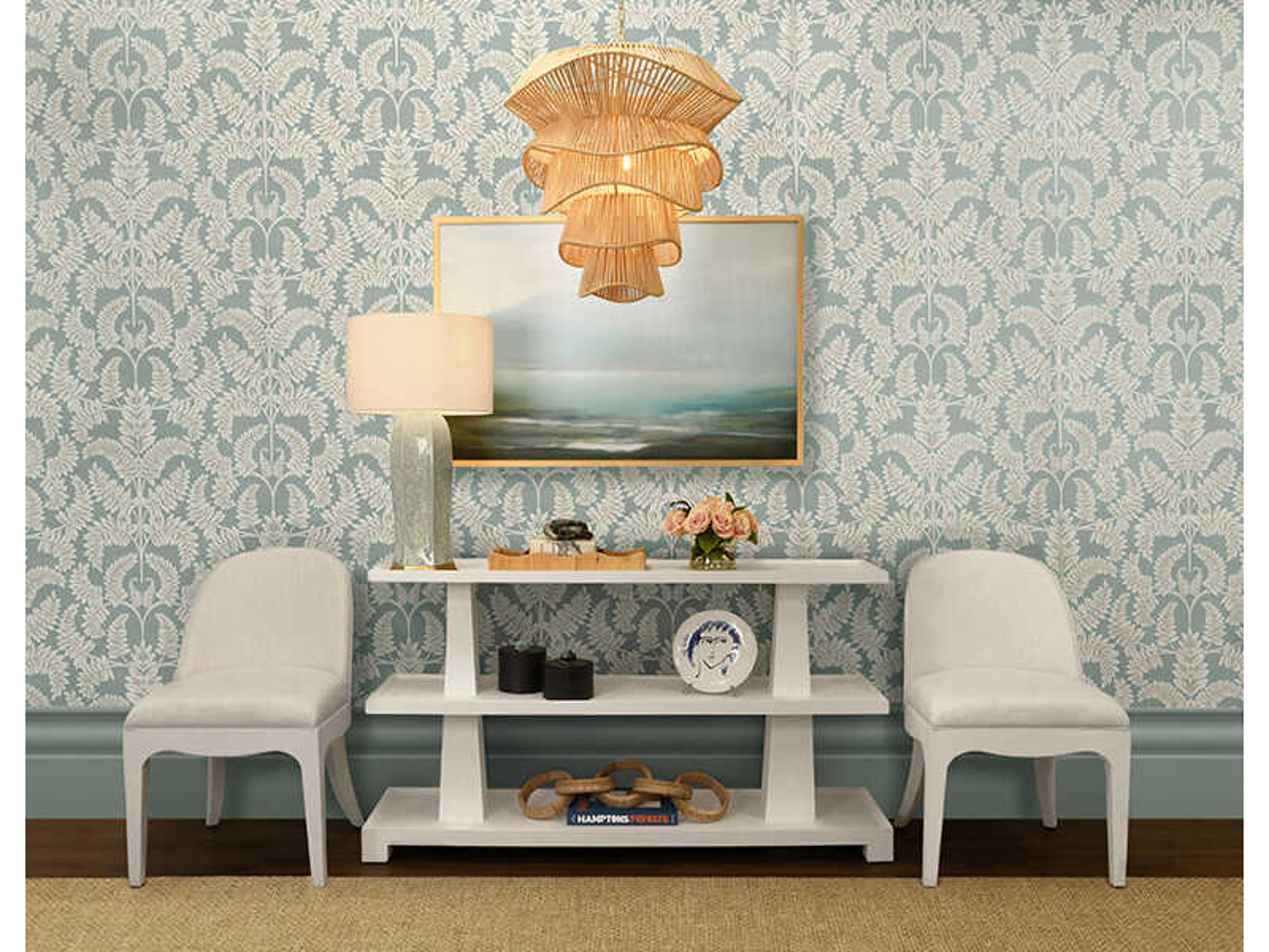 Worlds Away Barron Blue Brass Buffet Lamp