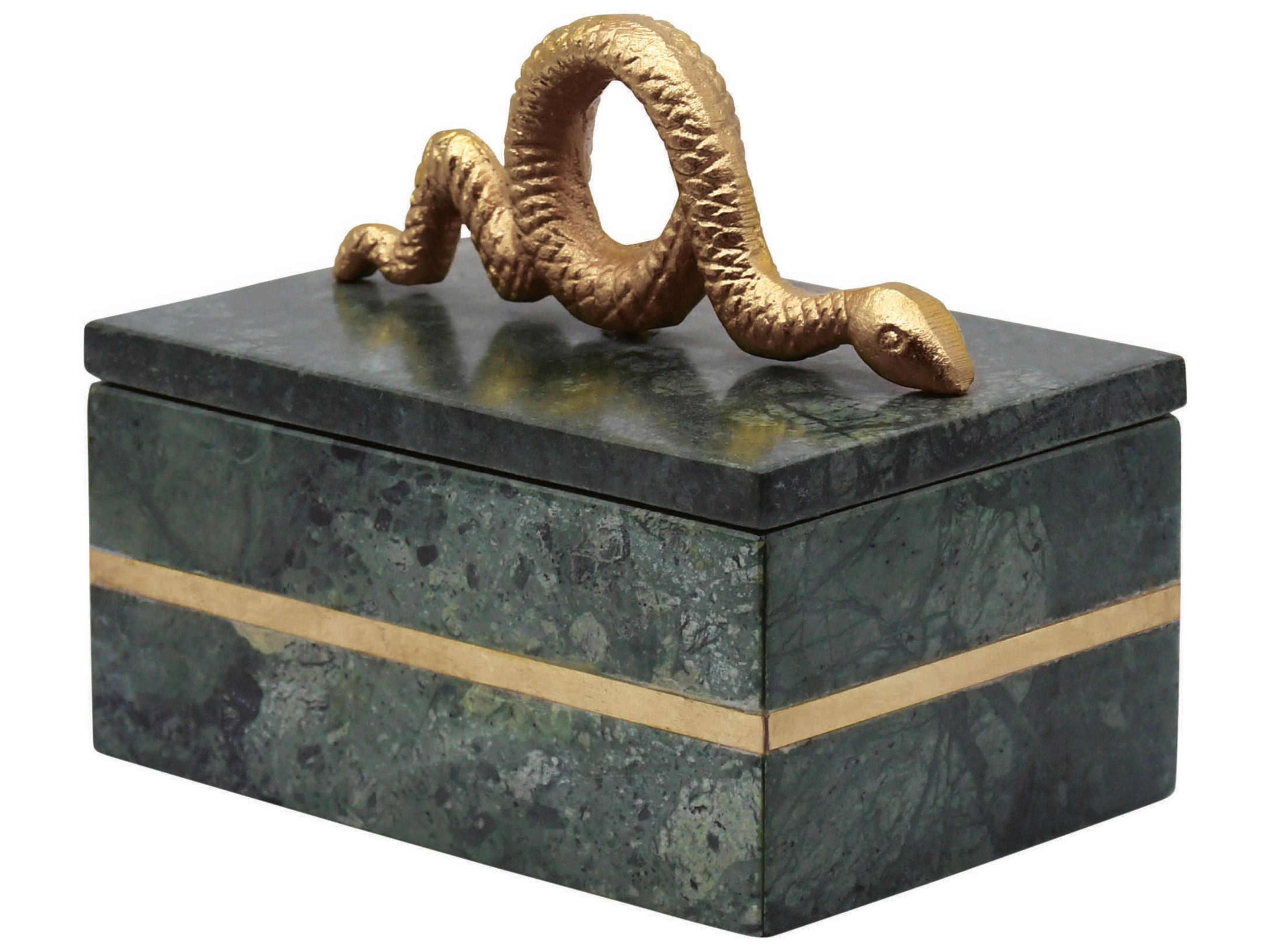 Snake Green / Brass Marble Box
