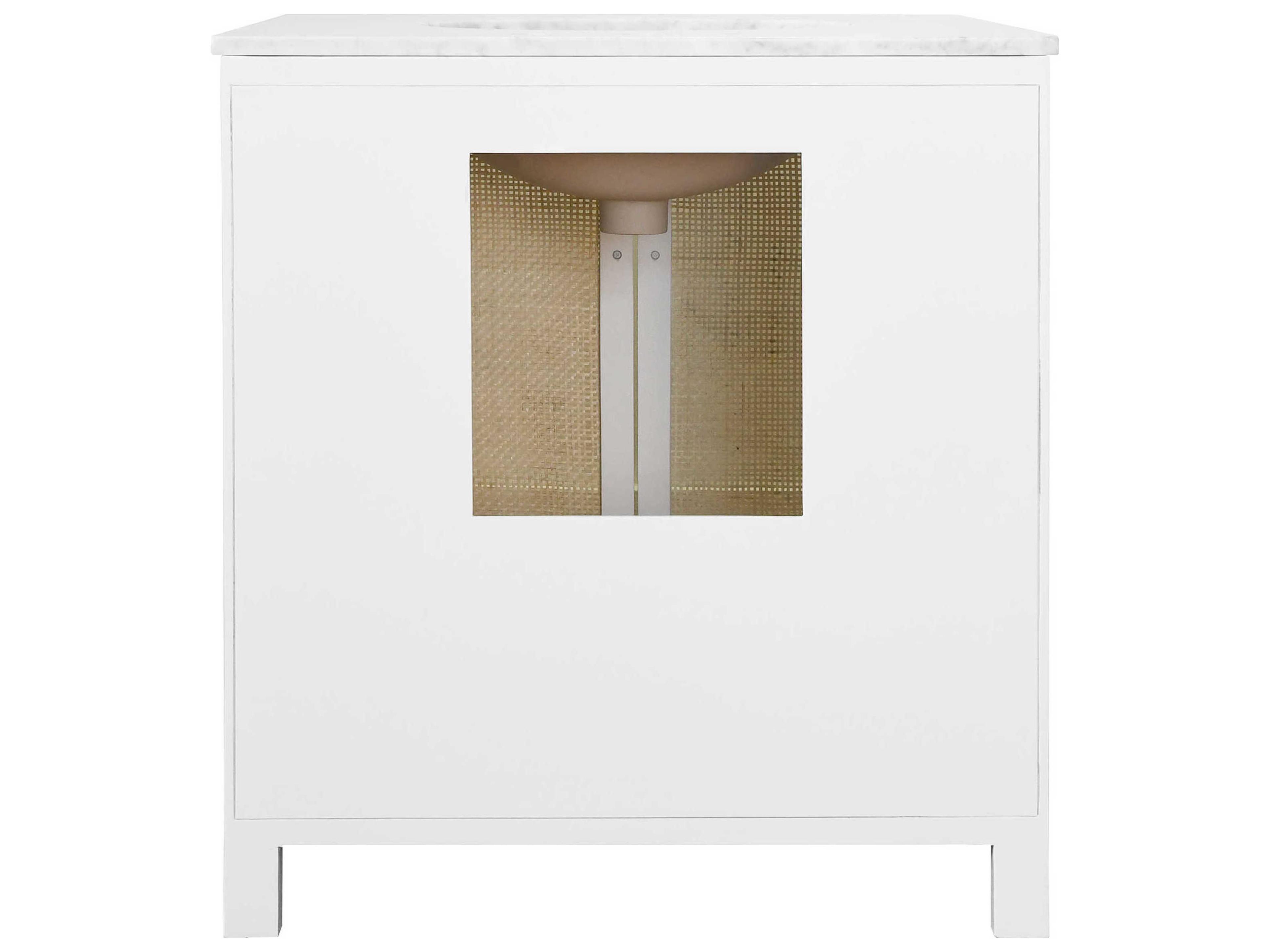 Worlds Away Matte White Lacquer 30" Vanity