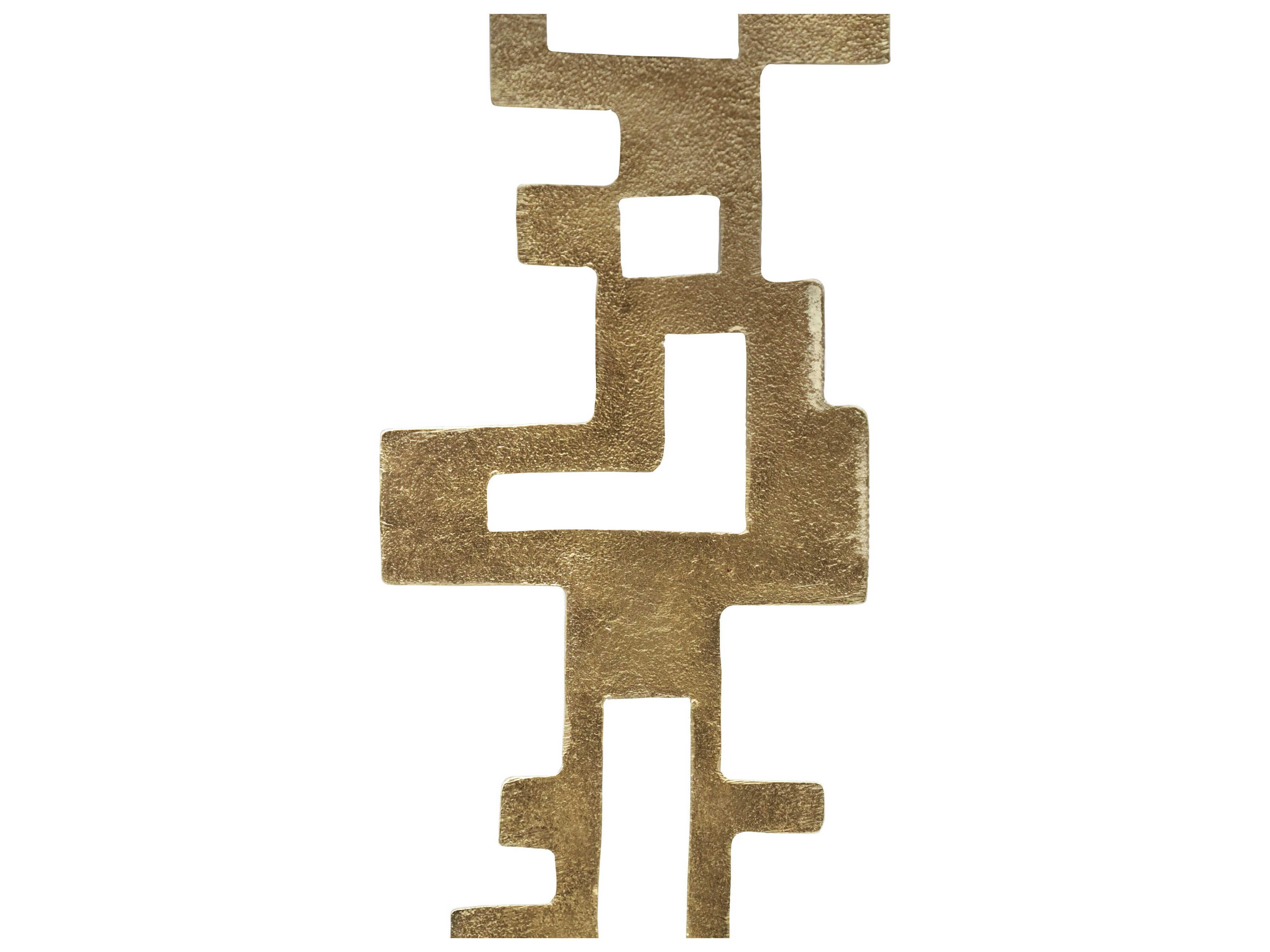 Worlds Away Brutalist Black Marble / Metal Sculpture 