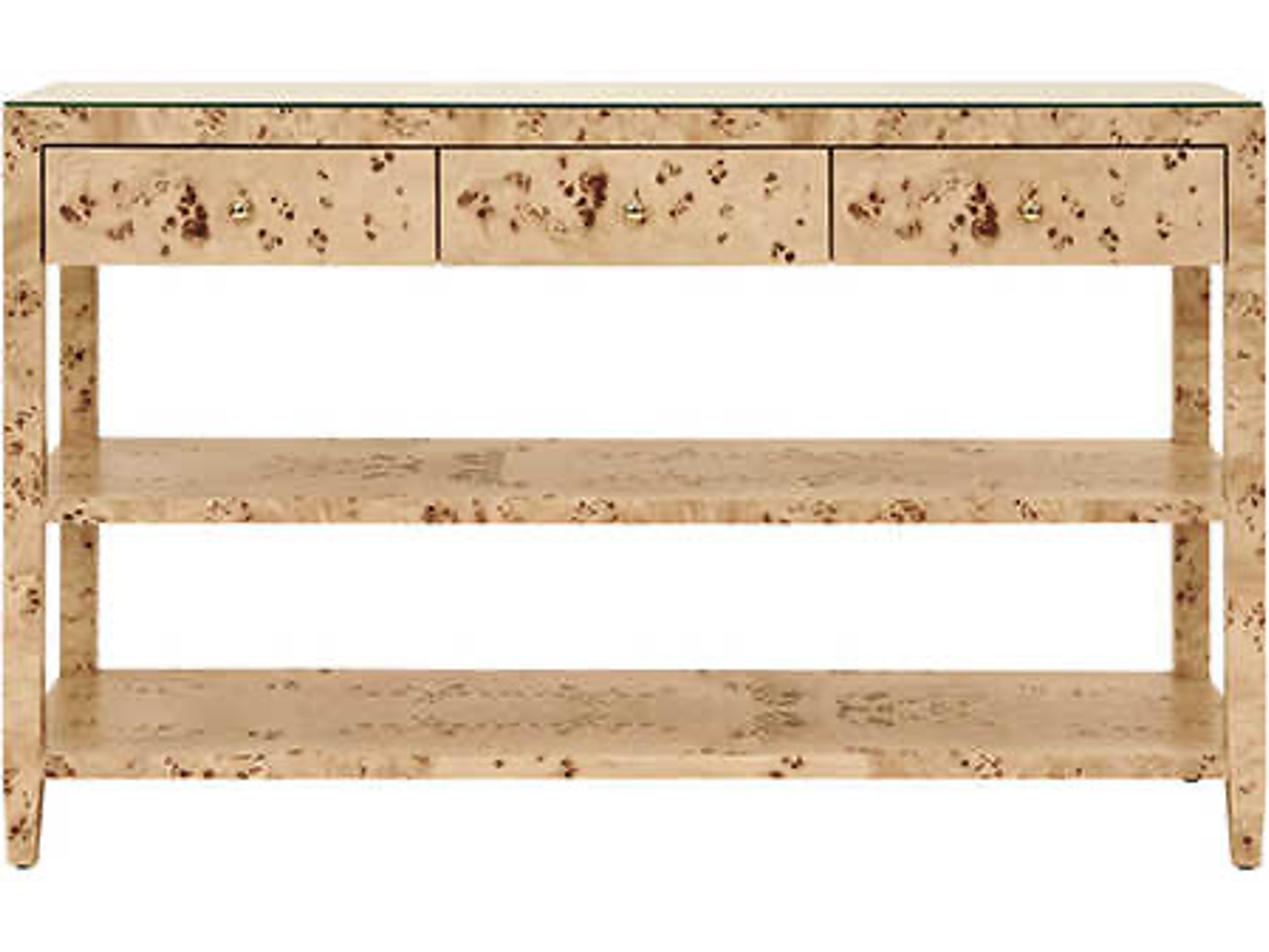 Worlds Away Briar Rectangular Wood Brown Console Table